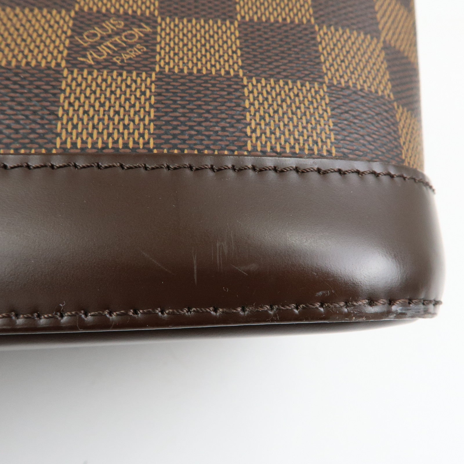 Louis Vuitton Damier Canvas Leather Alma PM Hand Bag Brown N51131