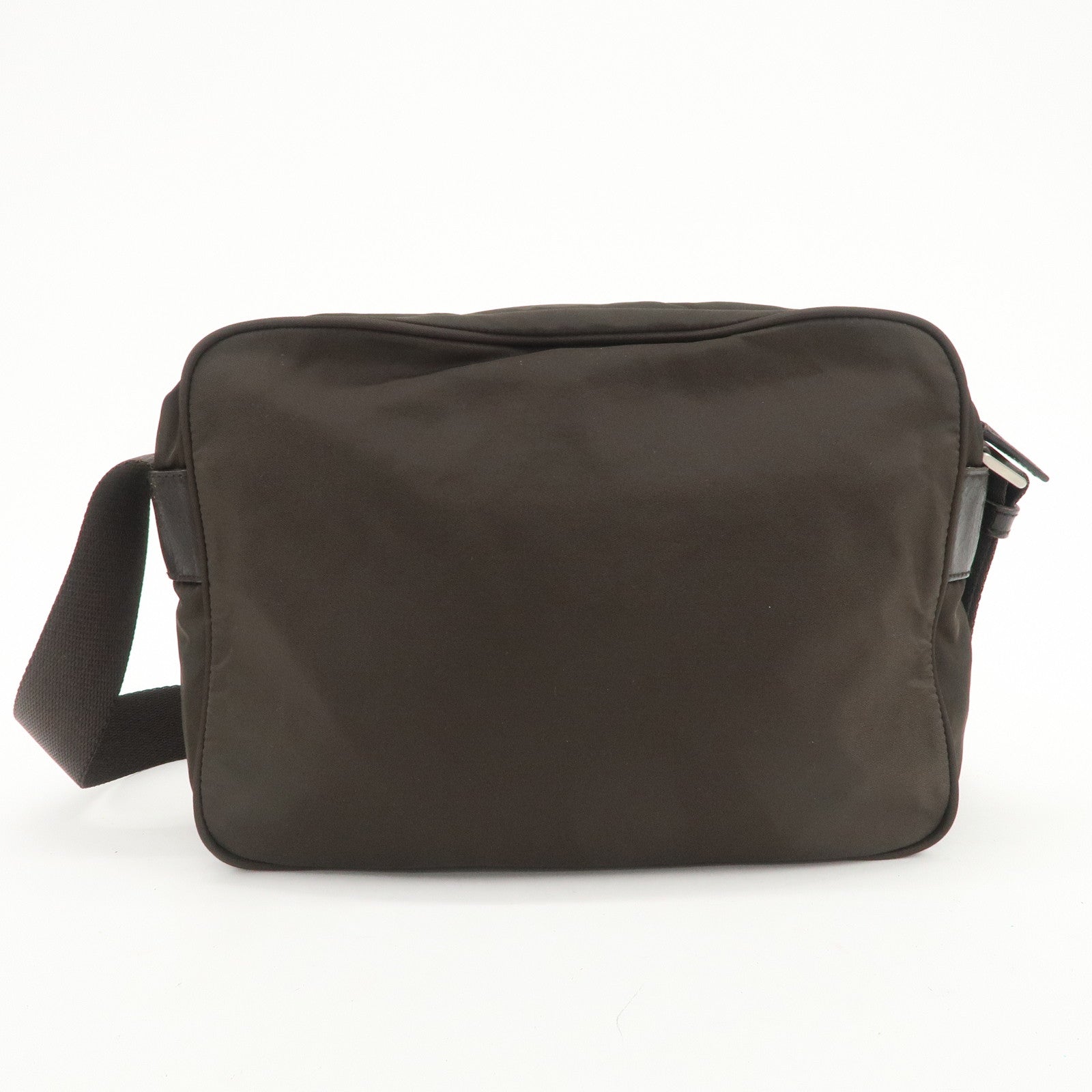 PRADA Triangle Logo Nylon Leather Shoulder Bag Crossbody Bag