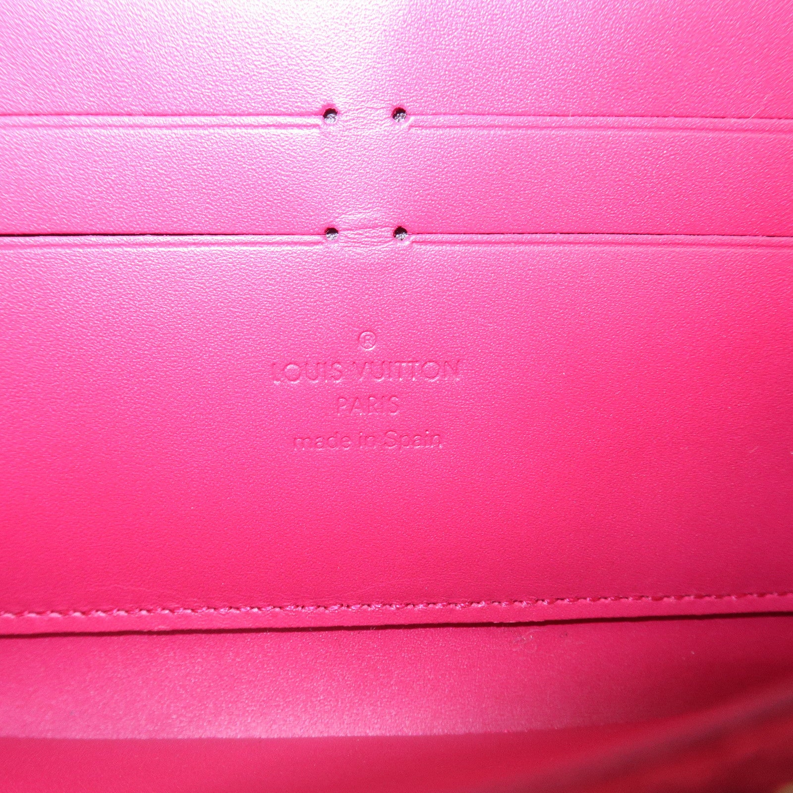 Louis Vuitton Monogram Vernis Round Zippy Wallet Rose Indien M91597