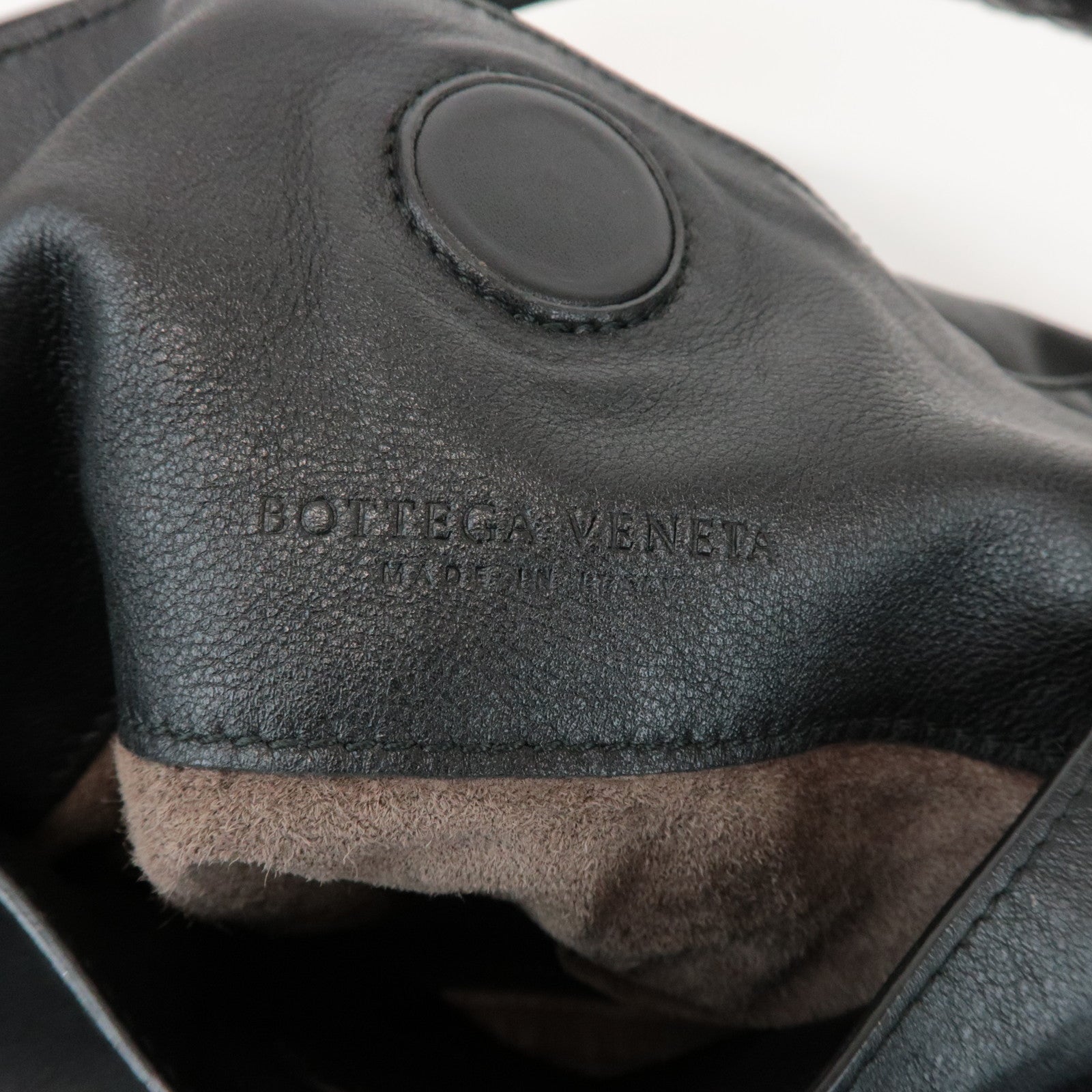 BOTTEGA VENETA Intrecciato Leather Shoulder Bag Black