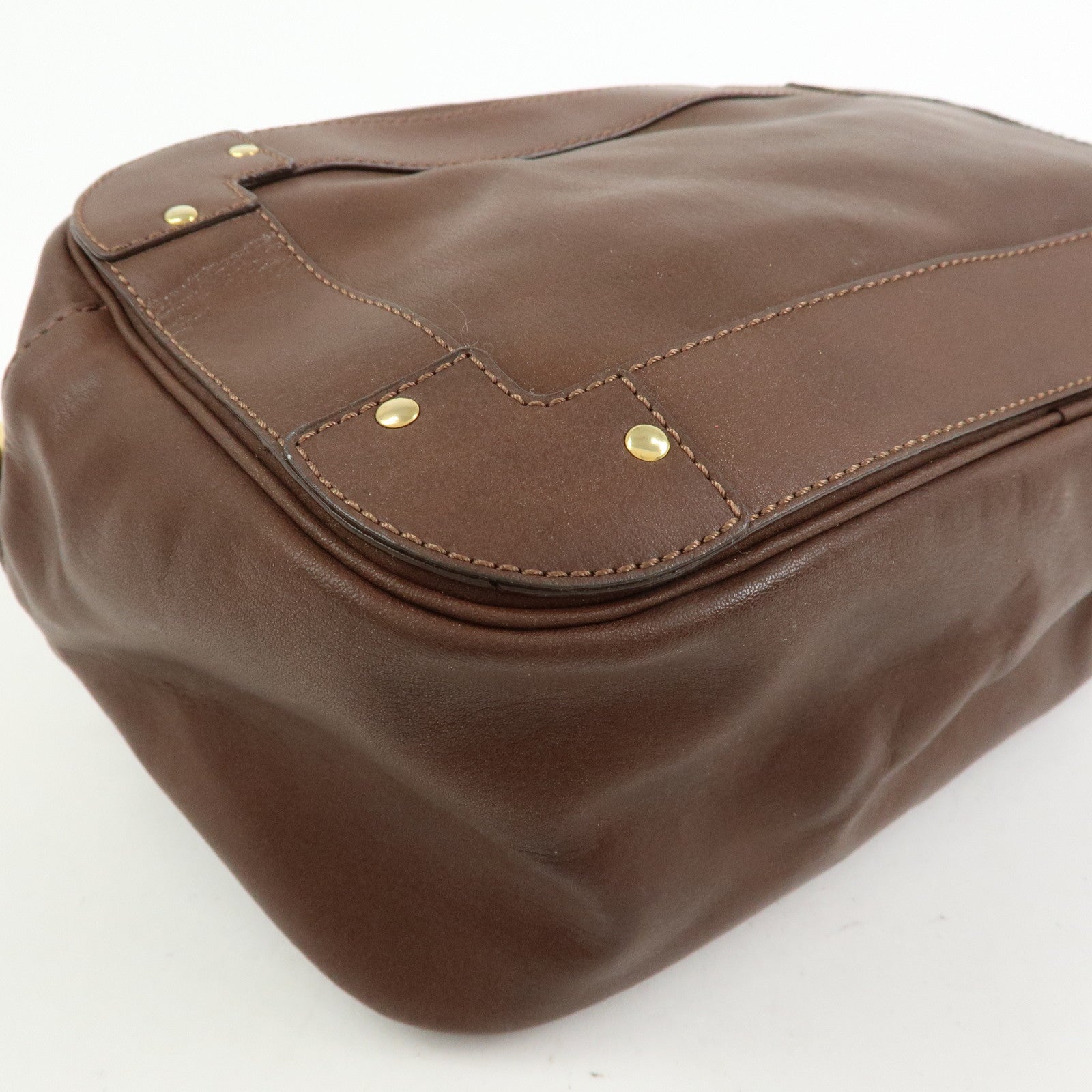 Chloe Eden Leather Shoulder Bag Crossbody Bag Tassel Dark Brown