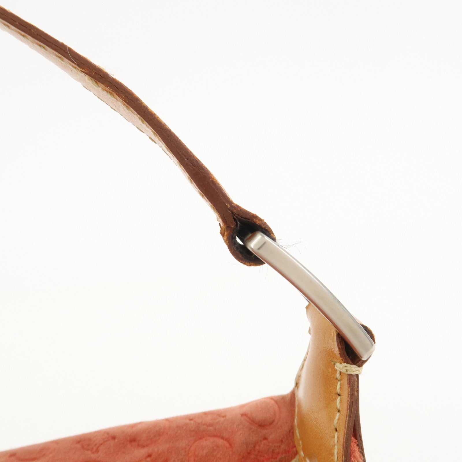 CELINE C Macadam Suede Shoulder Bag Hand Bag Red