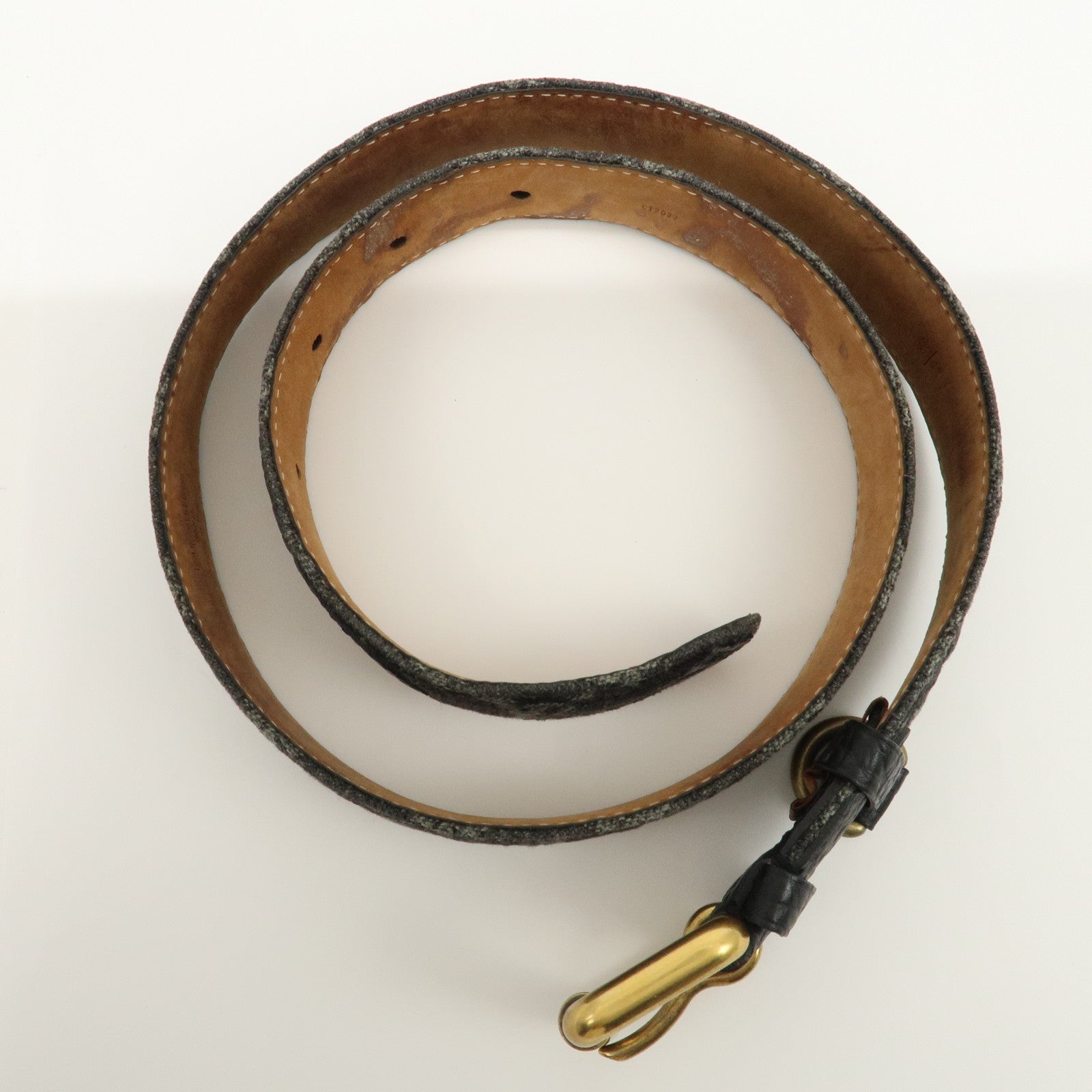 Louis Vuitton Monogram Denim Ceinture Belt 80/32 Noir Black M6972