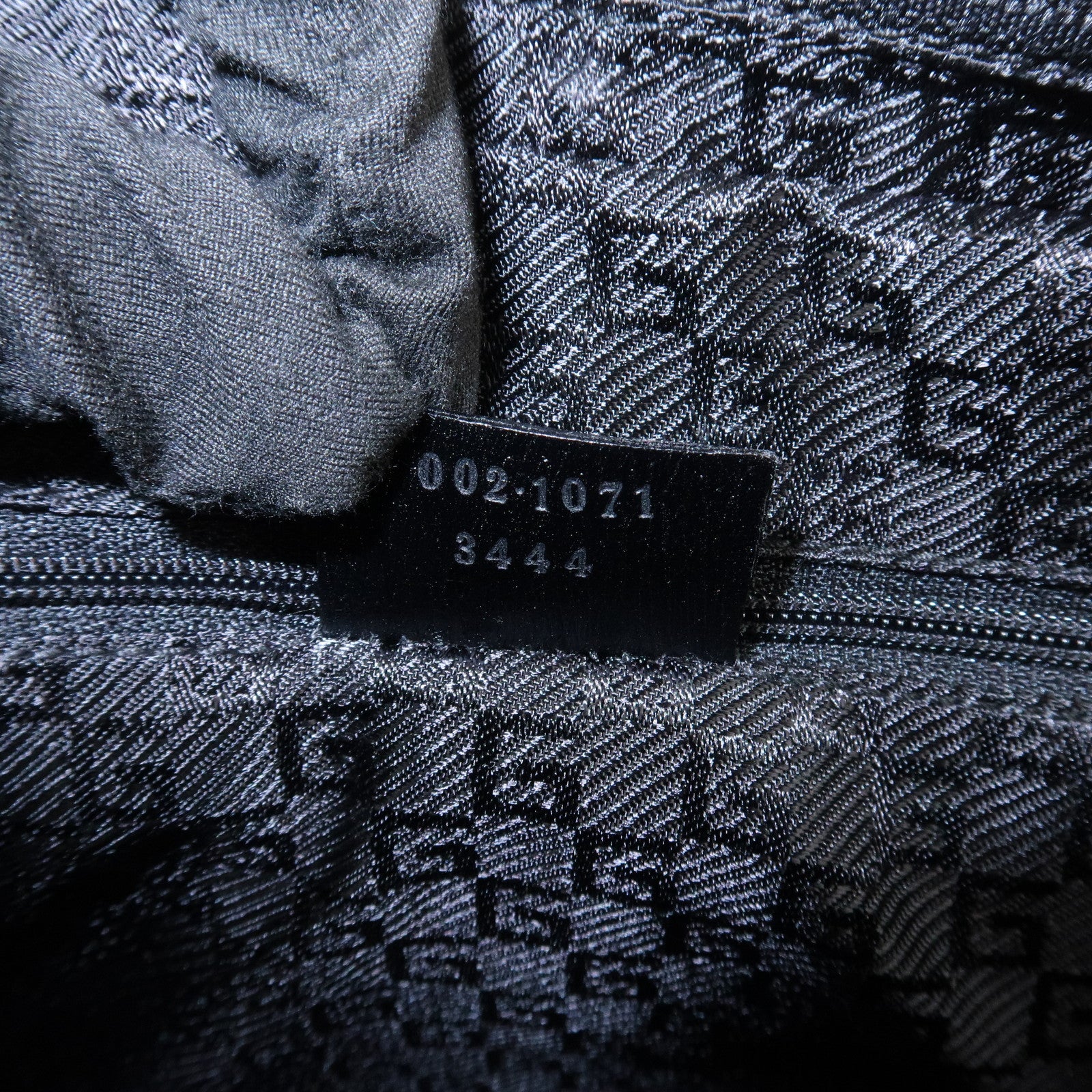 GUCCI Jackie Leather Hand Bag Tote Bag Black Gold 002.1071