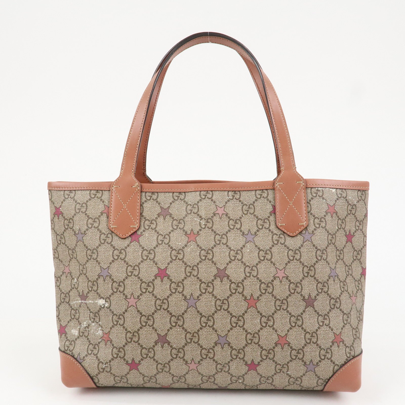 GUCCI GG Supreme PVC Leather Tote Bag Shoulder Bag Beige 309499