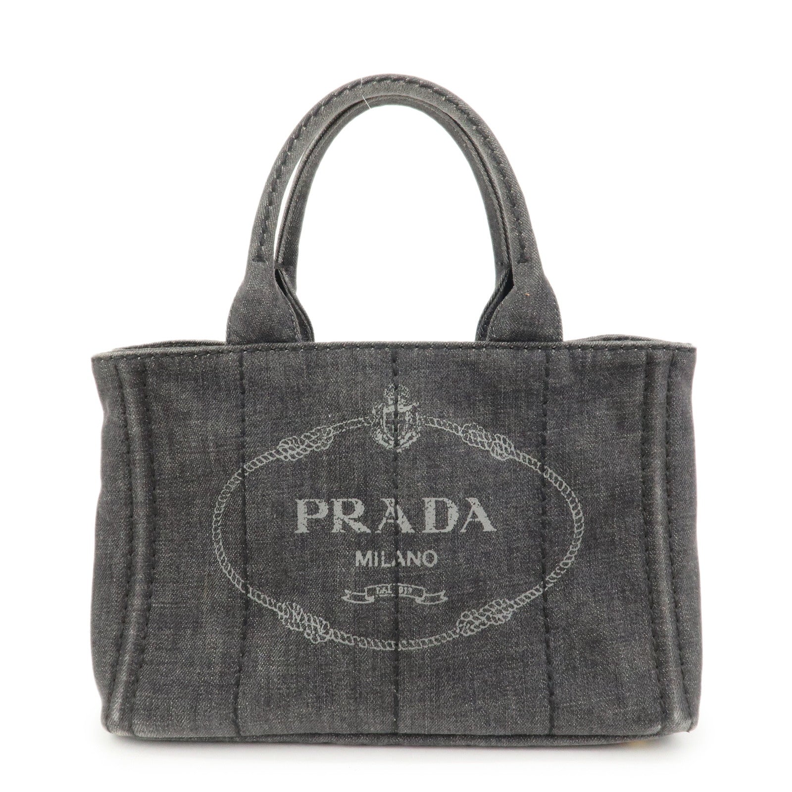 PRADA Logo Canapa Mini Canvas 2Way Bag Hand Bag 1BG439