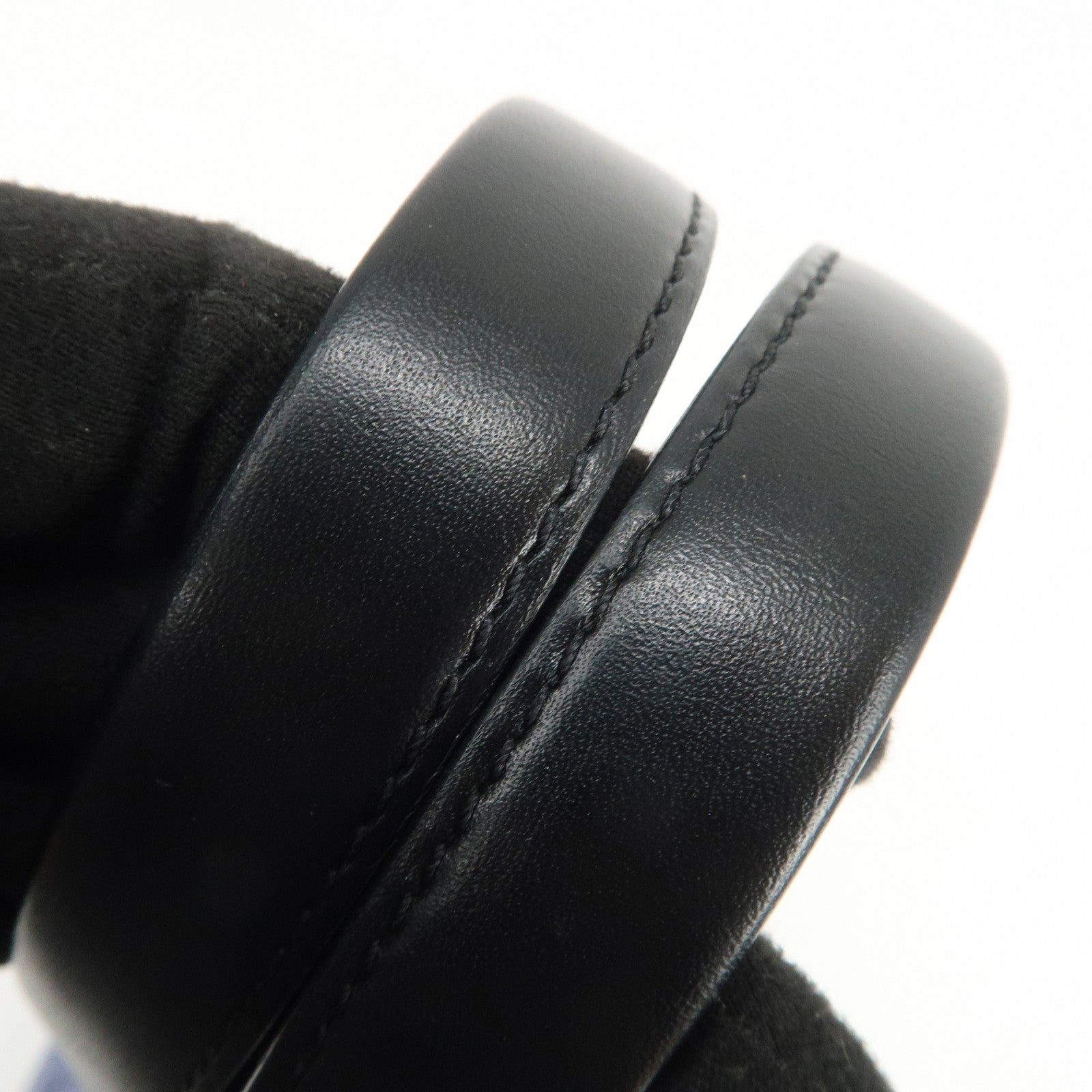 BVLGARI Logo Mania Denim Leather Shoulder Bag Hand Bag Blue Black