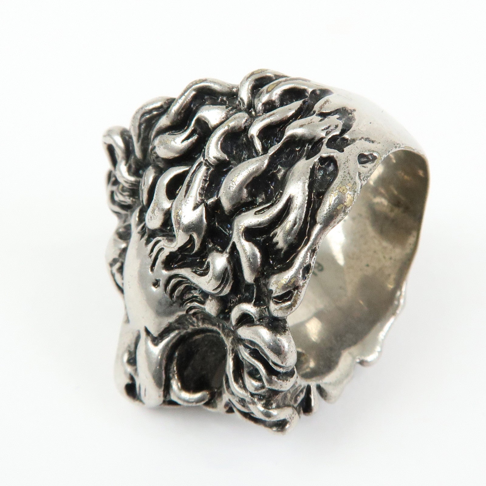 GUCCI Lion Head Metal Ring Silver #19 US9 EU58 HK19