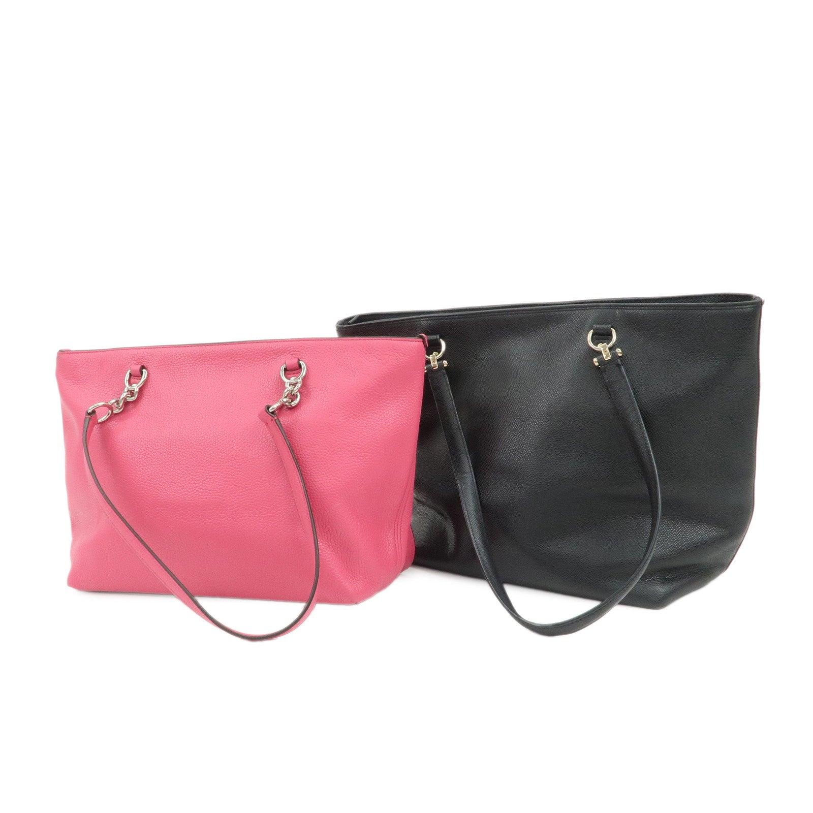 COACH Leather Set of 2 Shoulder Bag Tote Bag Black Pink