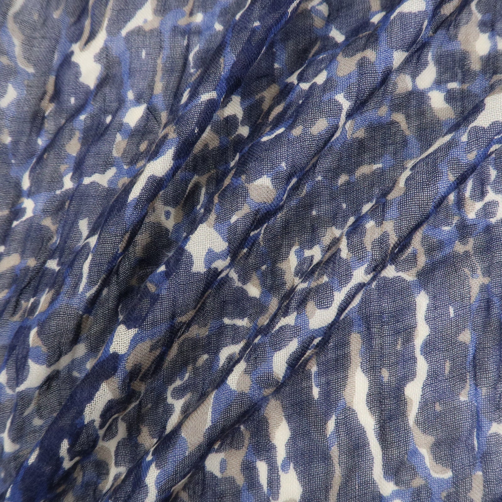 Louis Vuitton Etole Lizard Cashmere Silk Scarf Shawl Blue M74962