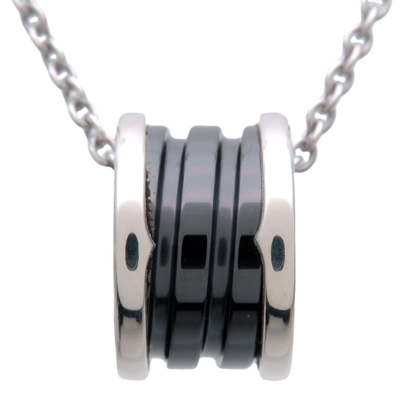 BVLGARI B-Zero1 SavetheChildren Necklace SV925 Ceramic Silver Black