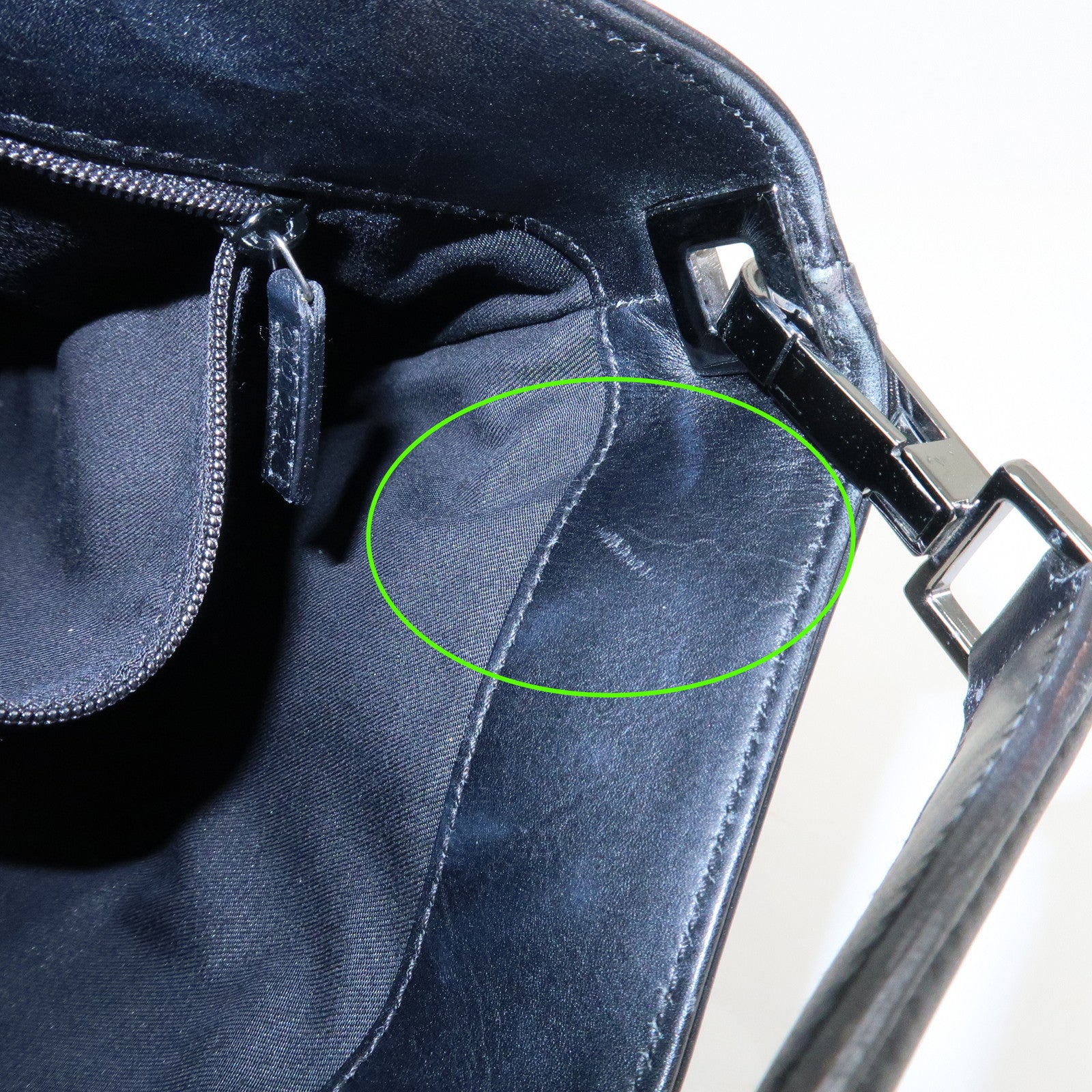 GUCCI Logo GG Canvas Leather Shoulder Bag Hand Bag Black 143745