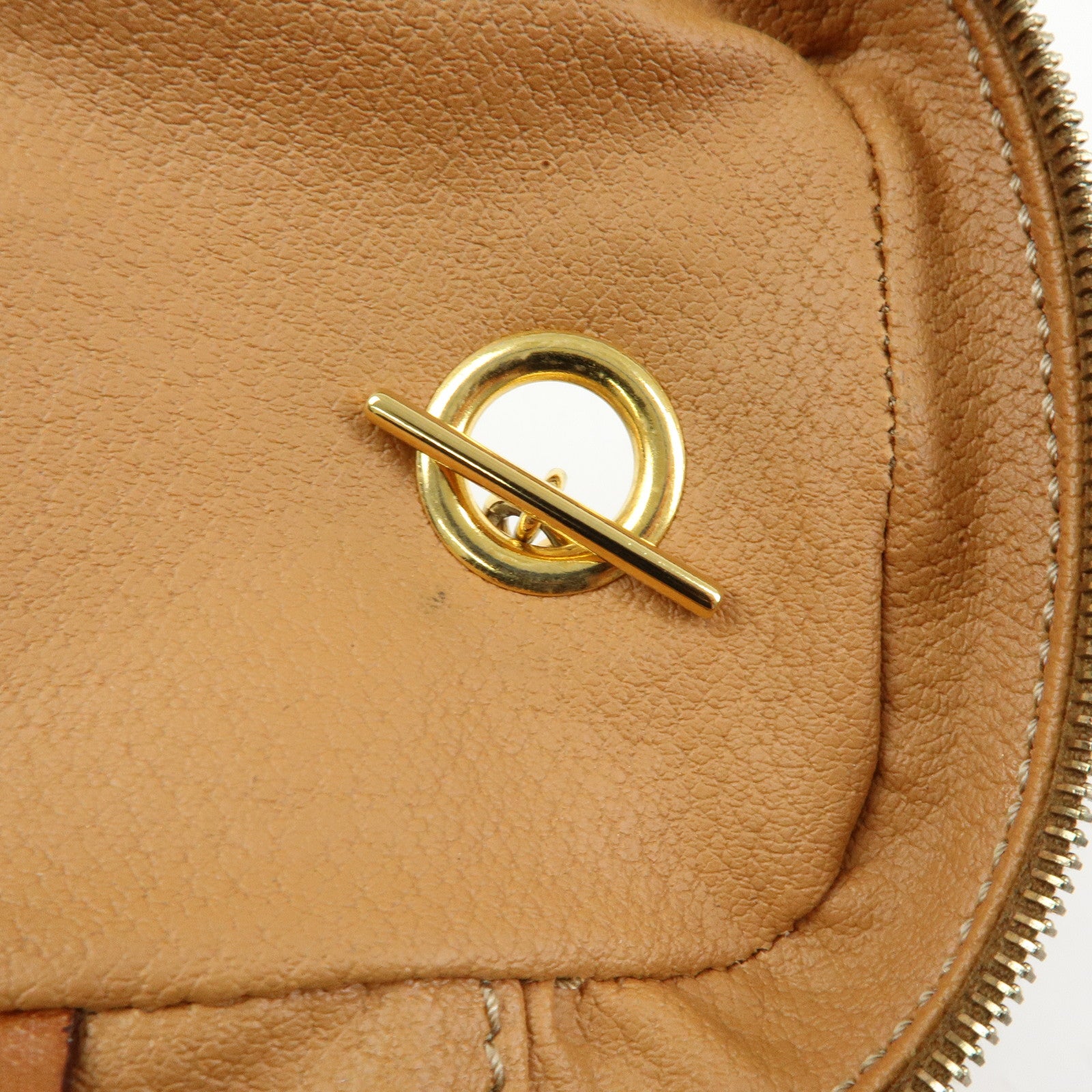 CELINE Macadam PVC Leather Chain Mini Hand Bag Vanity Bag Brown
