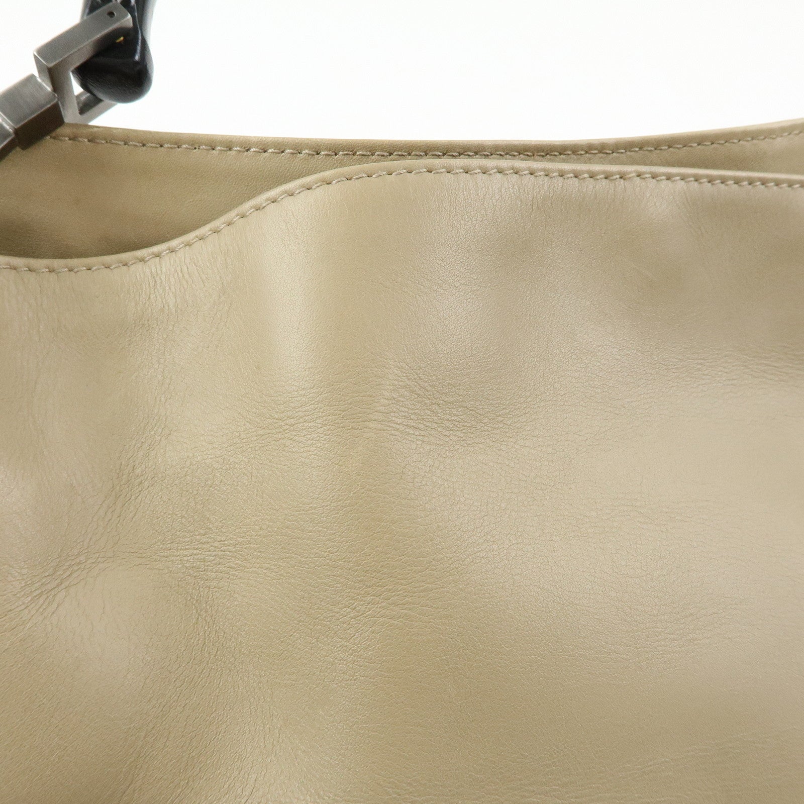 GUCCI Bamboo Leather 2Way Hand Bag Shoulder Bag Beige 001・1638・2684