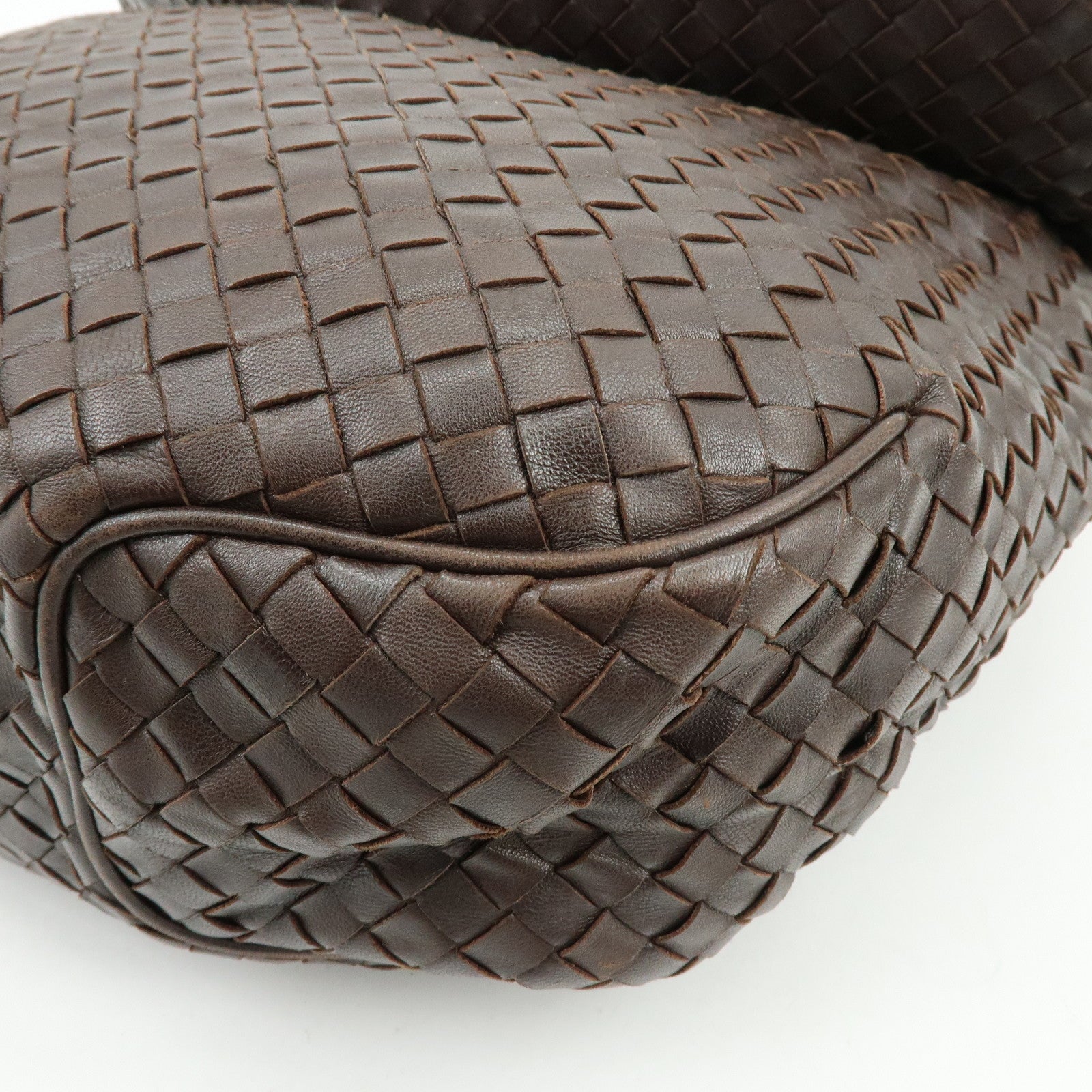 BOTTEGA VENETA Intrecciato Leather Shoulder Bag Brown 174741