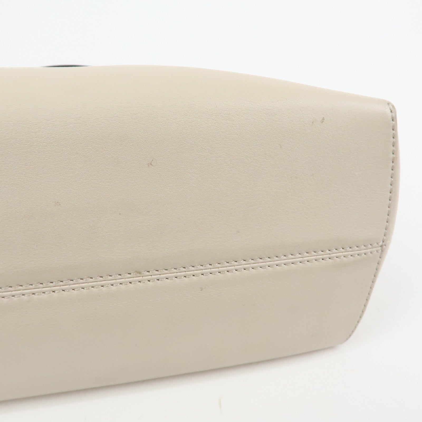FENDI By The Way Leather Medium 2Way Hand Shoulder Bag Ivory 8BL124