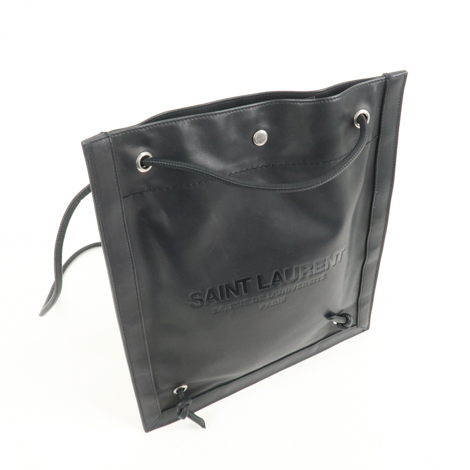 SAINT LAURENT PARIS Leather Backpack Black 710272