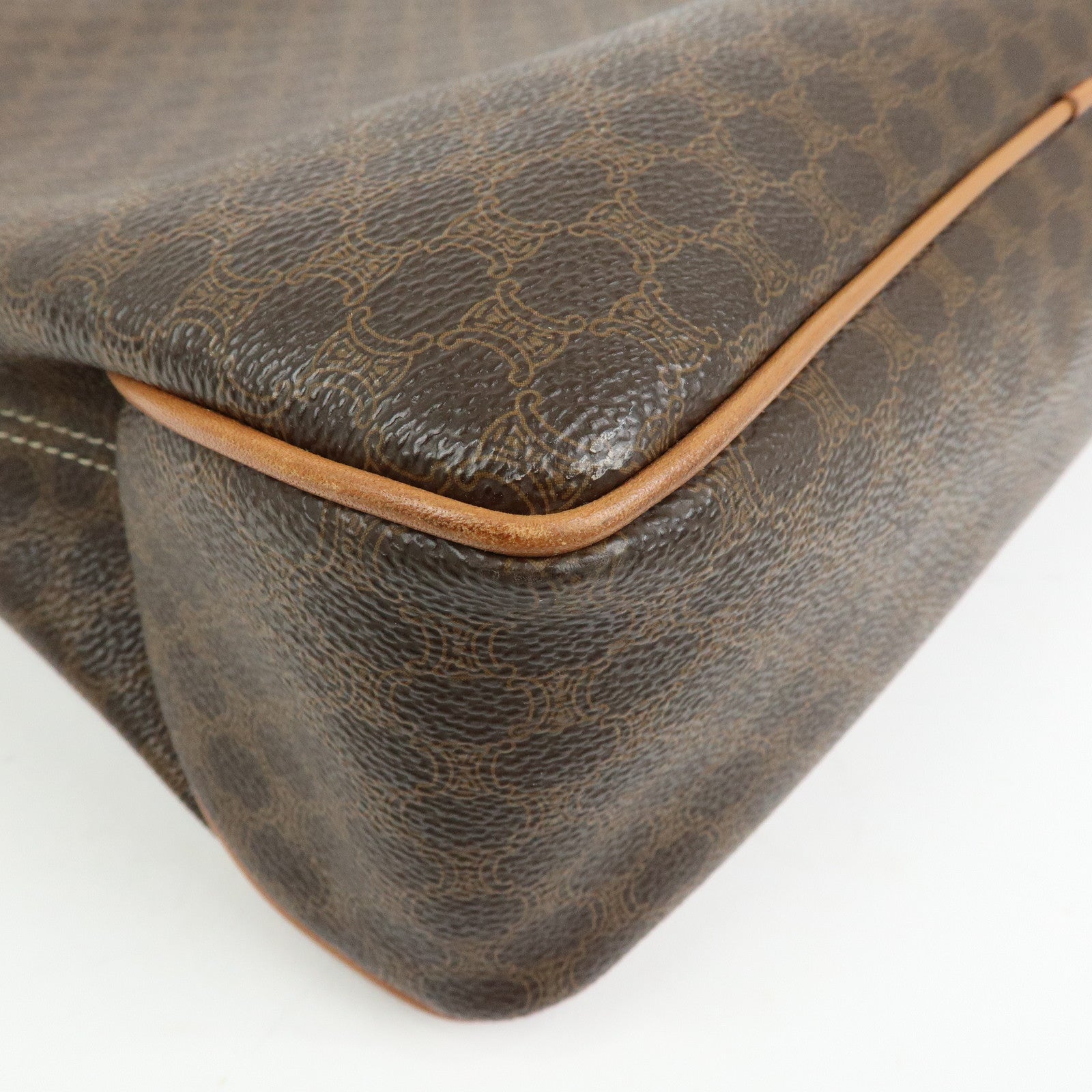 CELINE Macadam PVC Leather Tote Bag Shoulder Bag Brown
