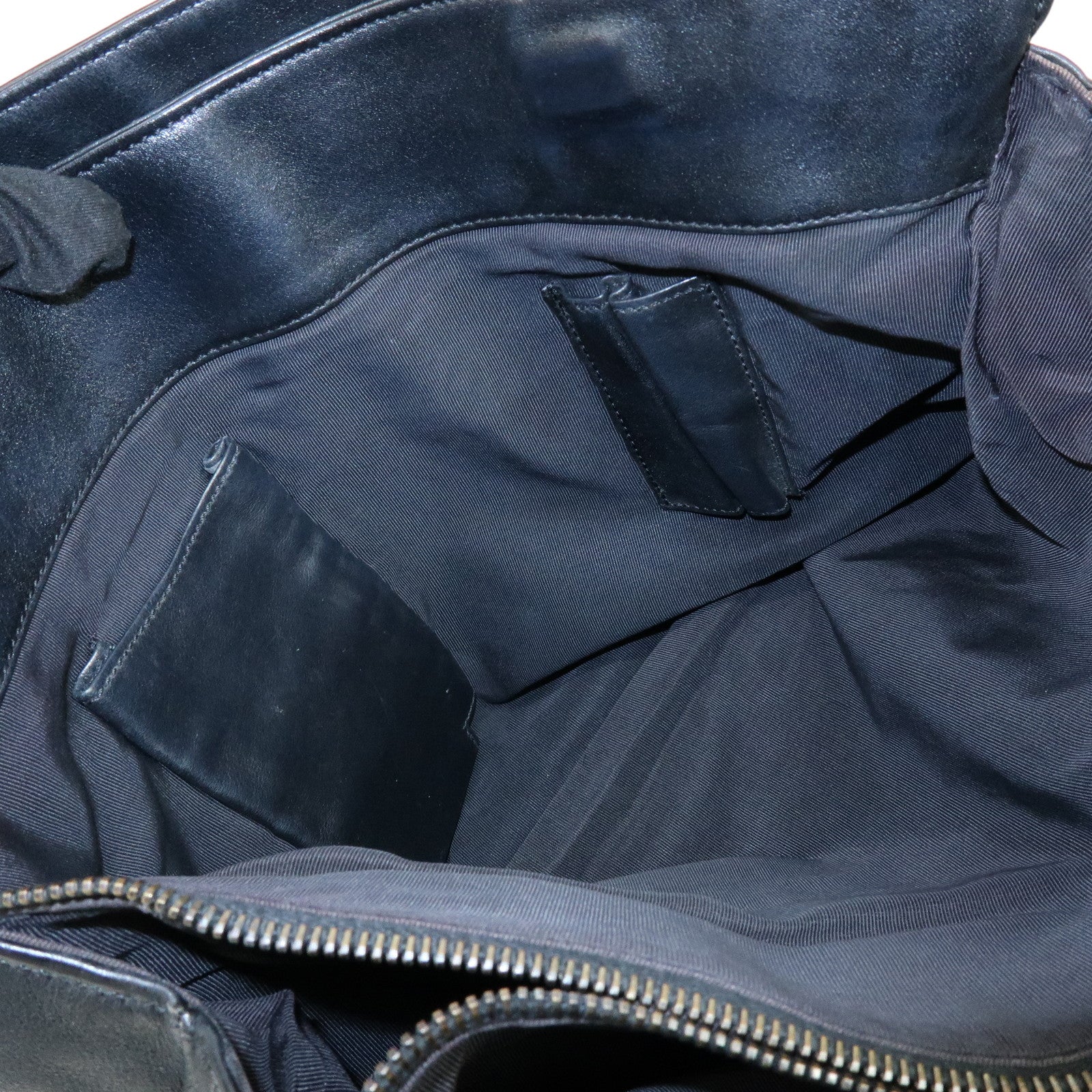 CHANEL Calf Leather Tote Bag Shoulder Bag Hand Bag Black