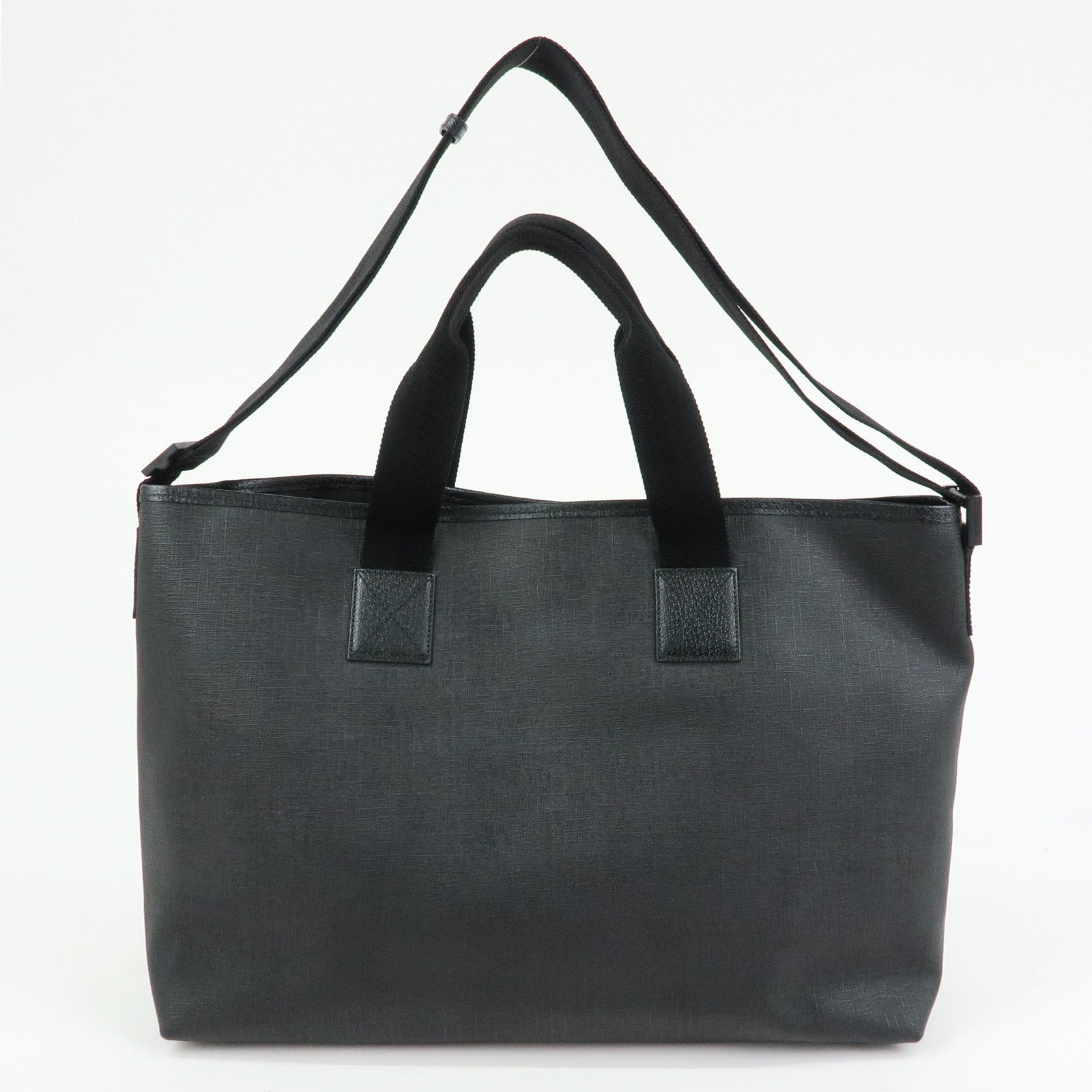 GUCCI PVC Leather 2Way Bag Shopping Bag Tote Bag Black 231860