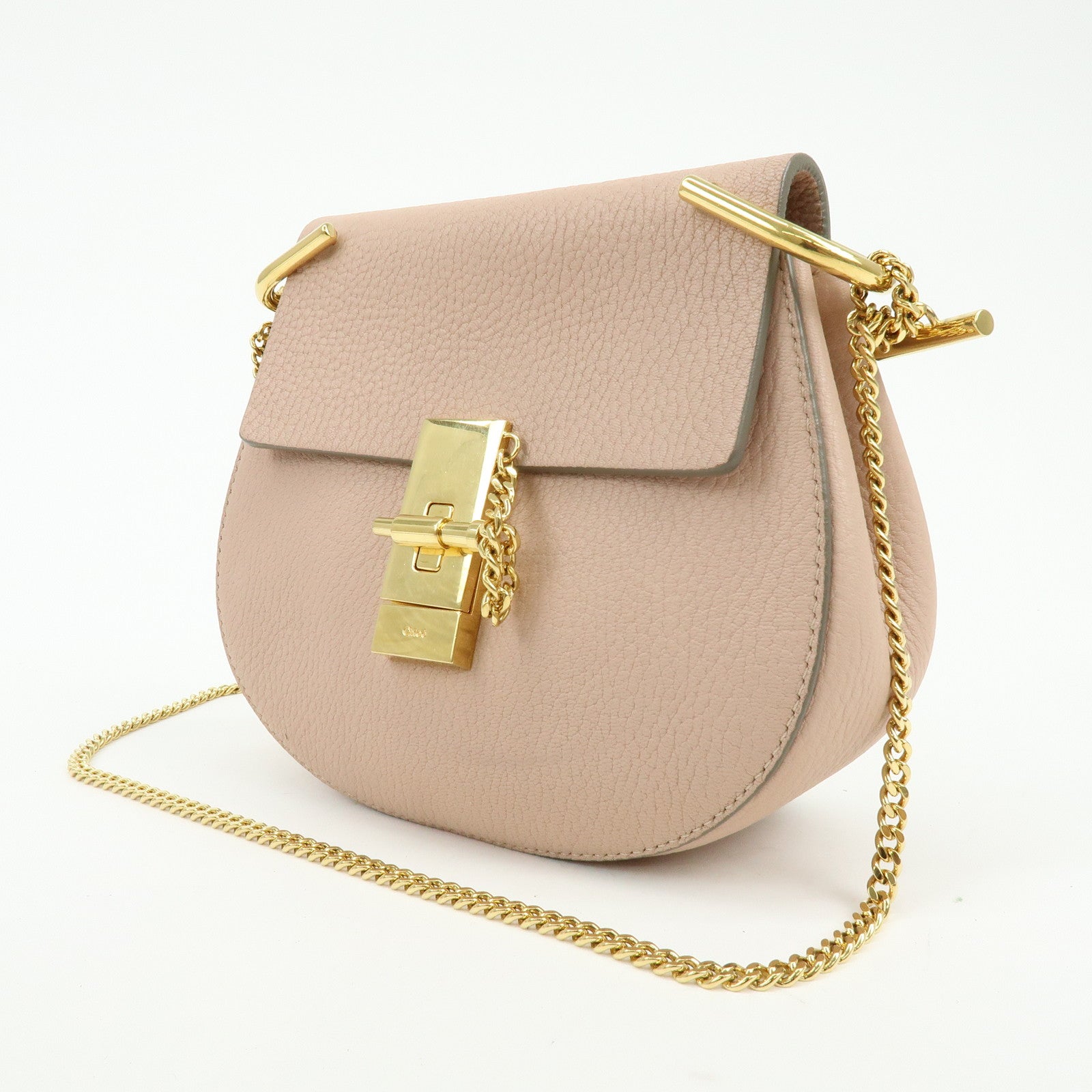 Chloe Drew Calf Leather Shoulder Bag Crossbody Bag Light Pink