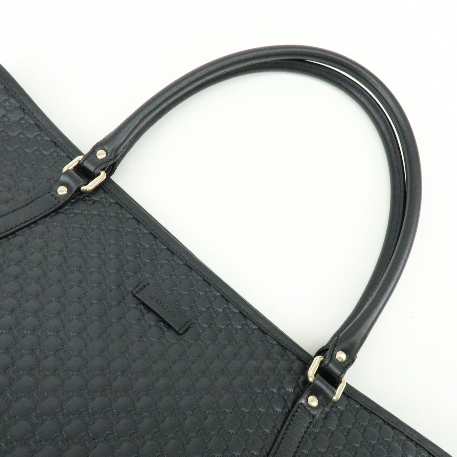 GUCCI Microguccissima Leather Tote Bag Shoulder Bag Black 449647