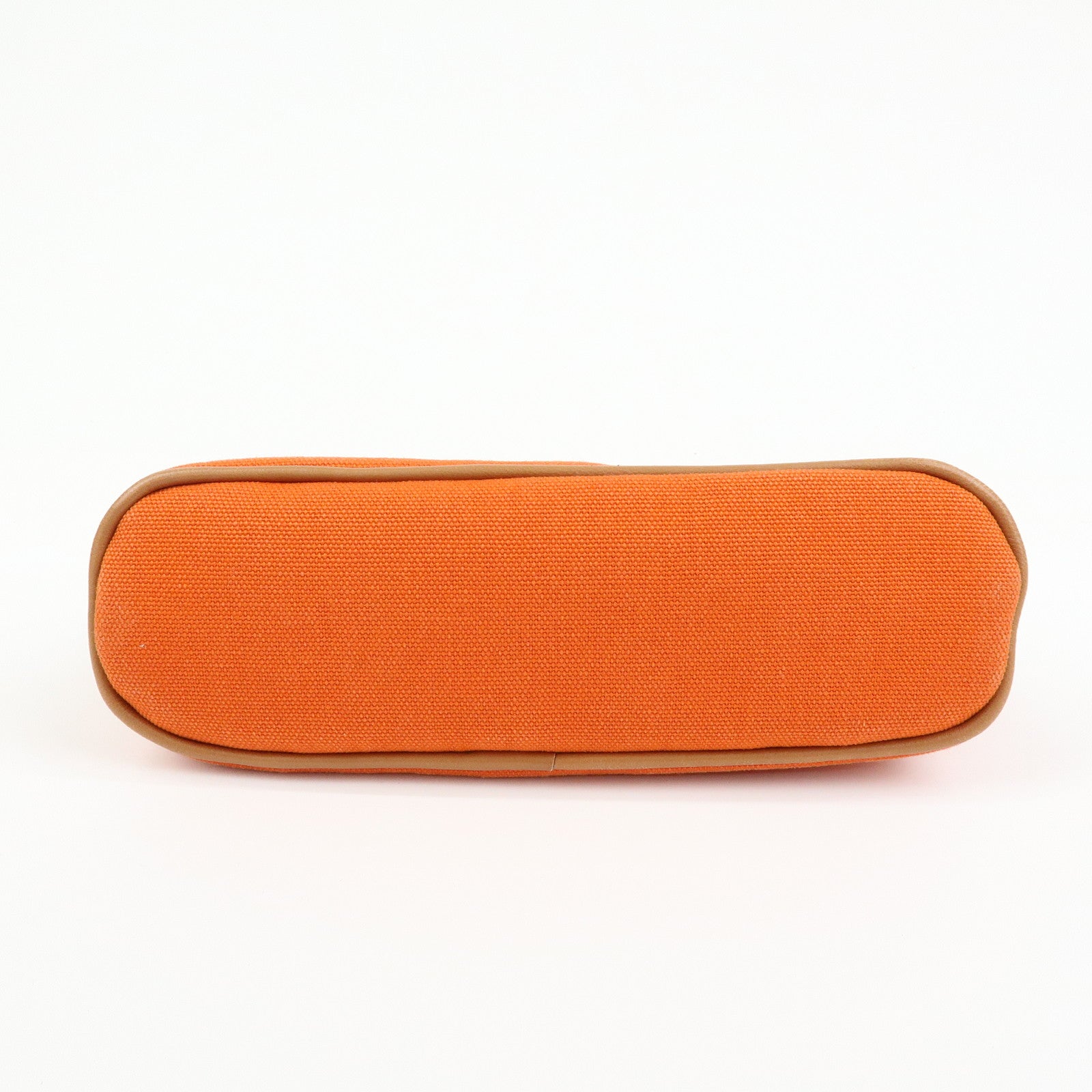 HERMES Bolide Pouch 20 Toile H Canvas Pouch Cosmetic Pouch Orange