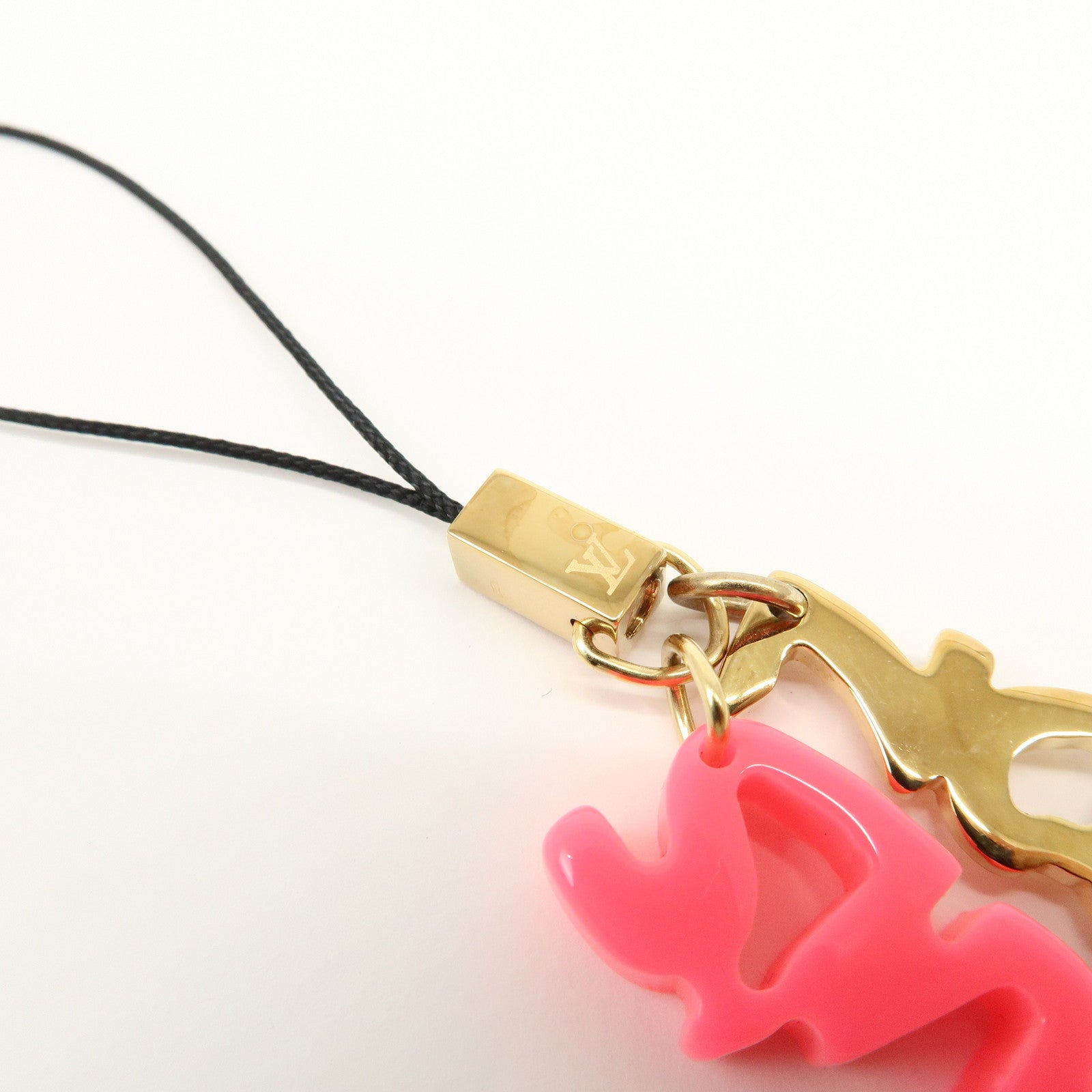 Louis Vuitton Accessoire Telephone Graffiti Bag Charm Gold Pink