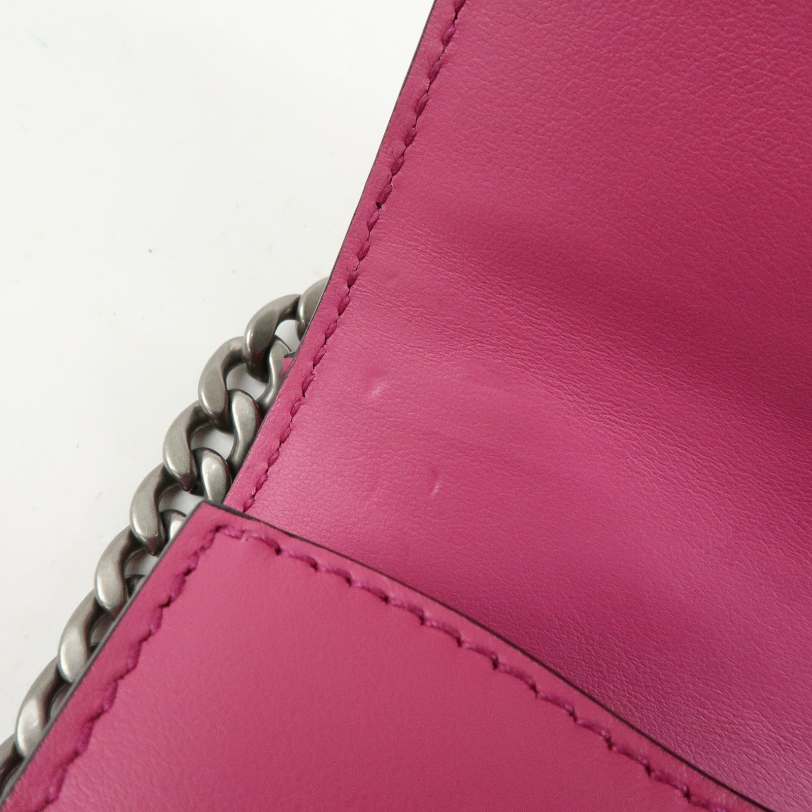 PRADA Cahier Calf Leather Studs Shoulder Bag Pink Black 1BH018