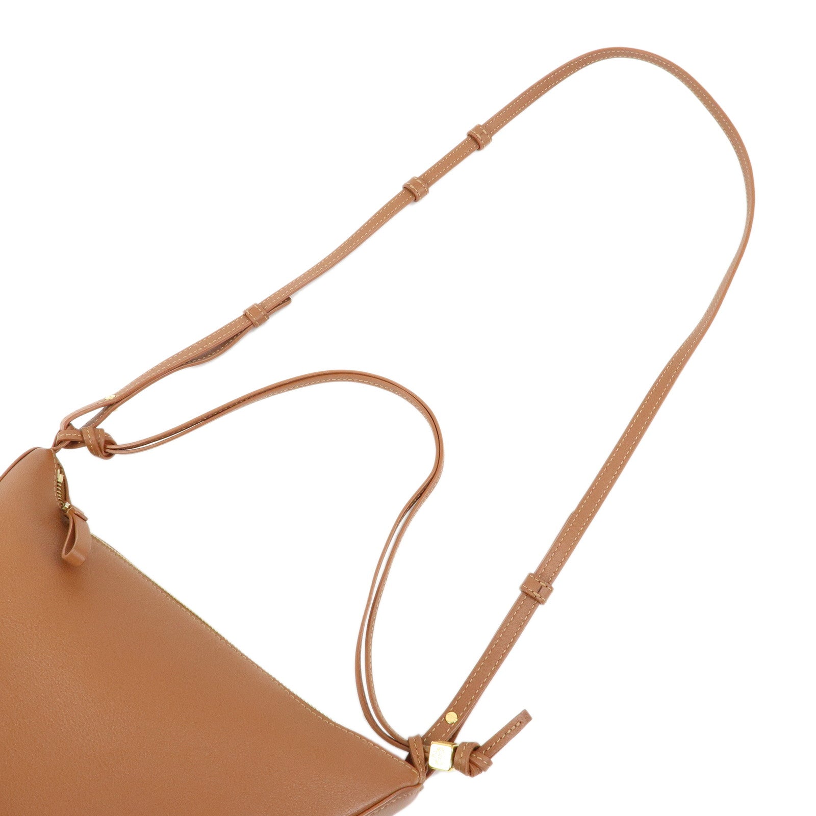 LOEWE Anagram Hammock Calf Leather Shoulder Bag Hobo Bag Brown