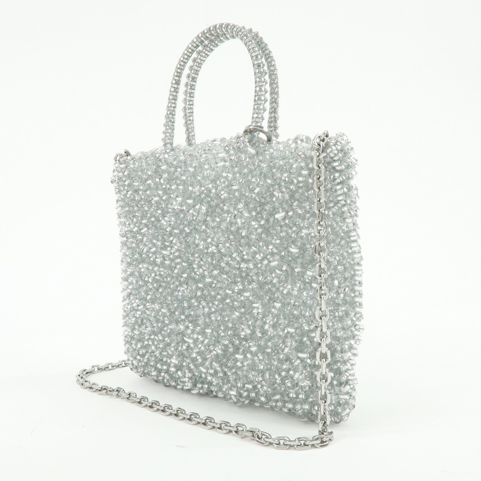 ANTEPRIMA PVC 2Way Bag Hand Bag Shoulder Bag Silver