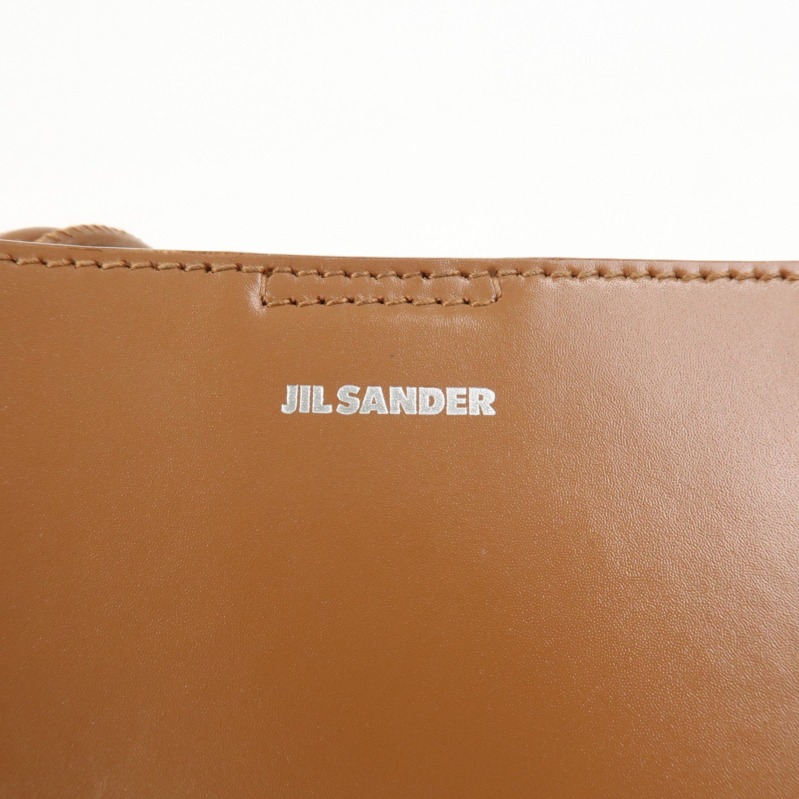 JIL SANDER Leather Tangle Small Shoulder Bag Crossbody Bag Brown