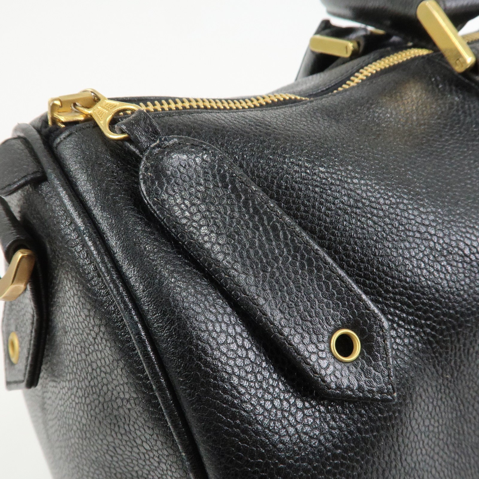 CHANEL COCO Mark Caviarskin Boston Bag Hand Bag Black