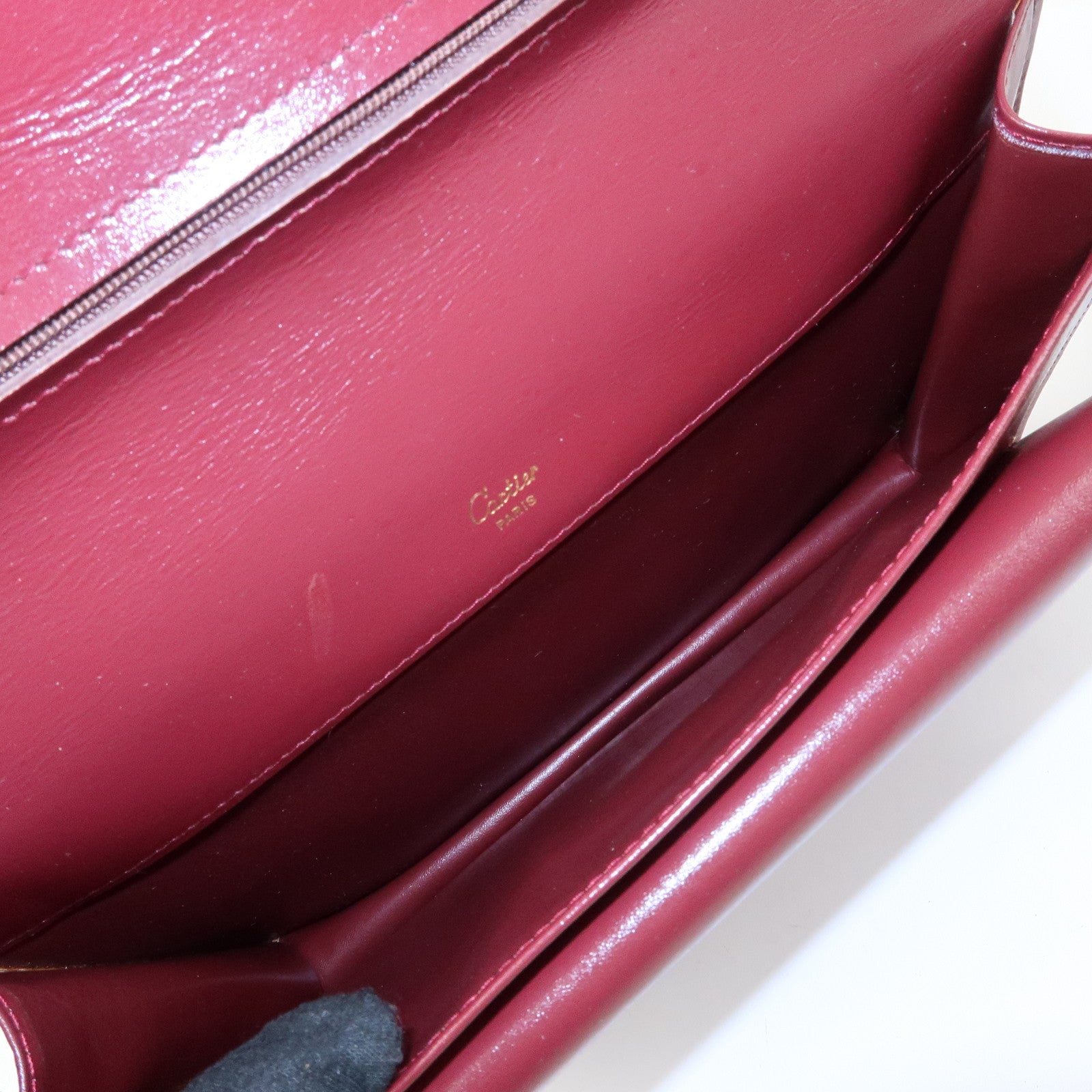 Cartier Must de Cartier Leather Shoulder Bag Crossbody Bag Bordeaux