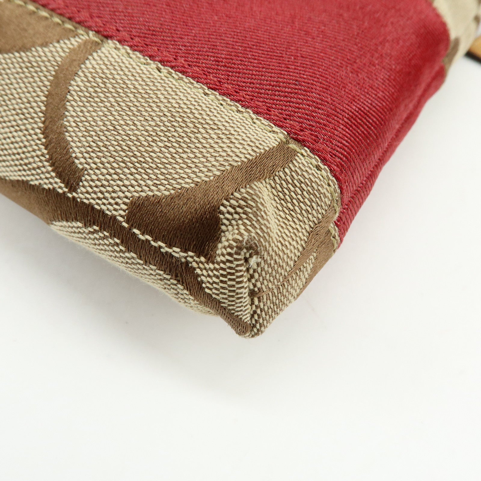 COACH Set of 2 Signature Canvas Leather Shoulder Bag Beige