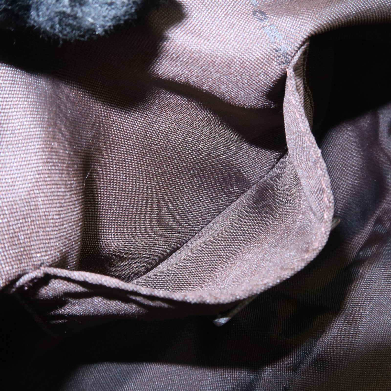 FENDI Zucchino Canvas Leather Shoulder Bag Pouch Navy 8BR249 Used