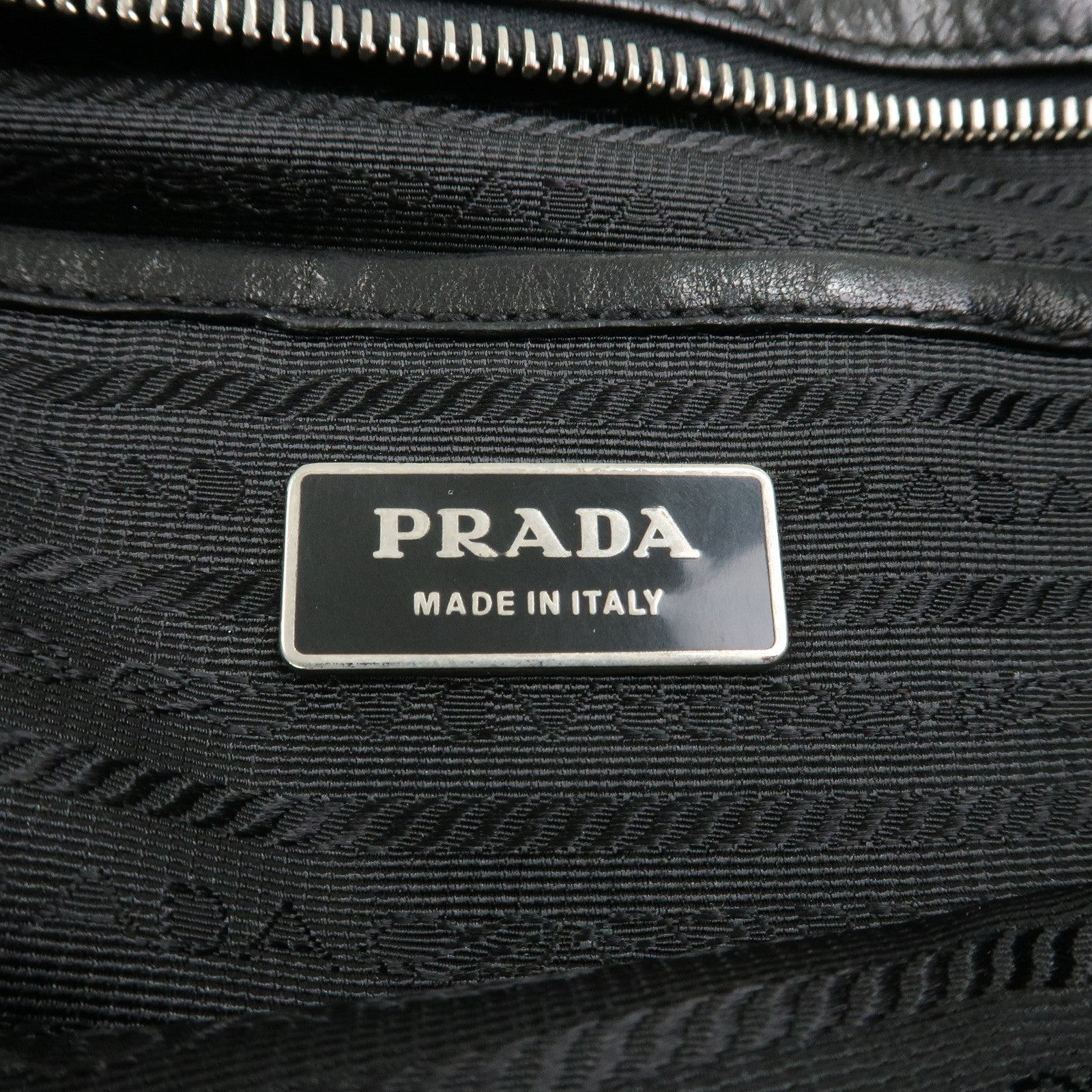PRADA Logo Nappa Leather 2Way Bag Hand Bag Shoulder Bag Black