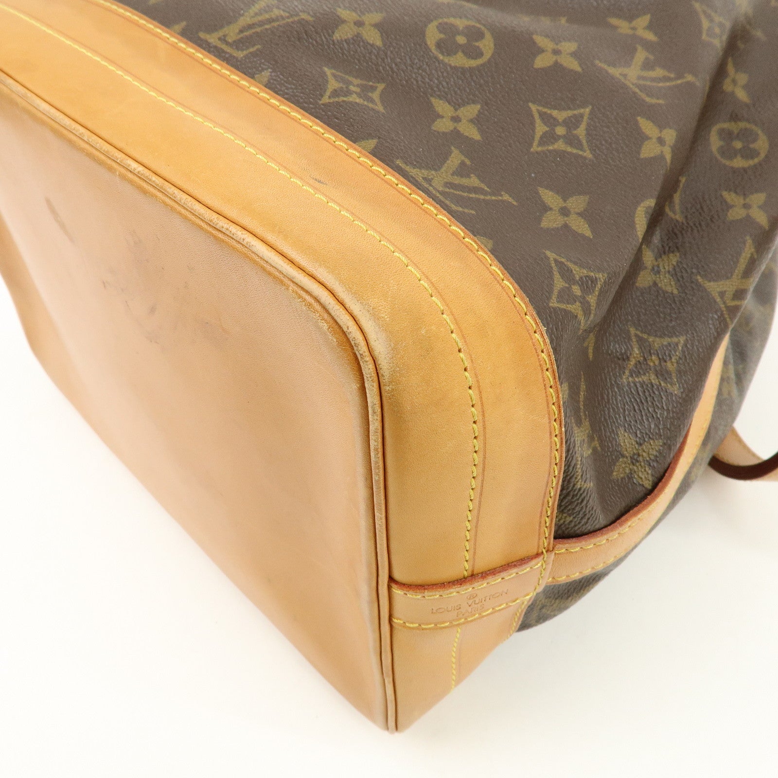 Louis Vuitton Monogram Noe Canvas Leather Shoulder Bag Brown M42224