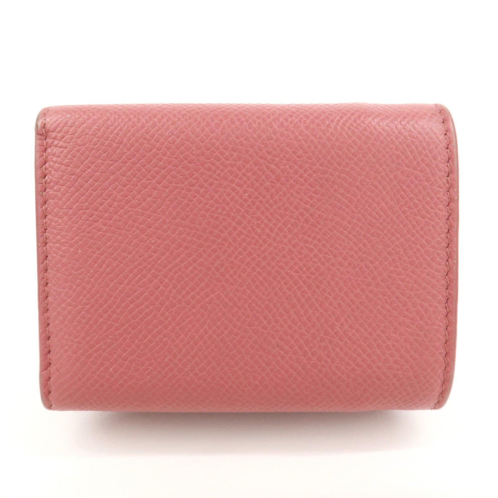 Christian Dior Logo Leather Tri-fold Small Compact Wallet Pink