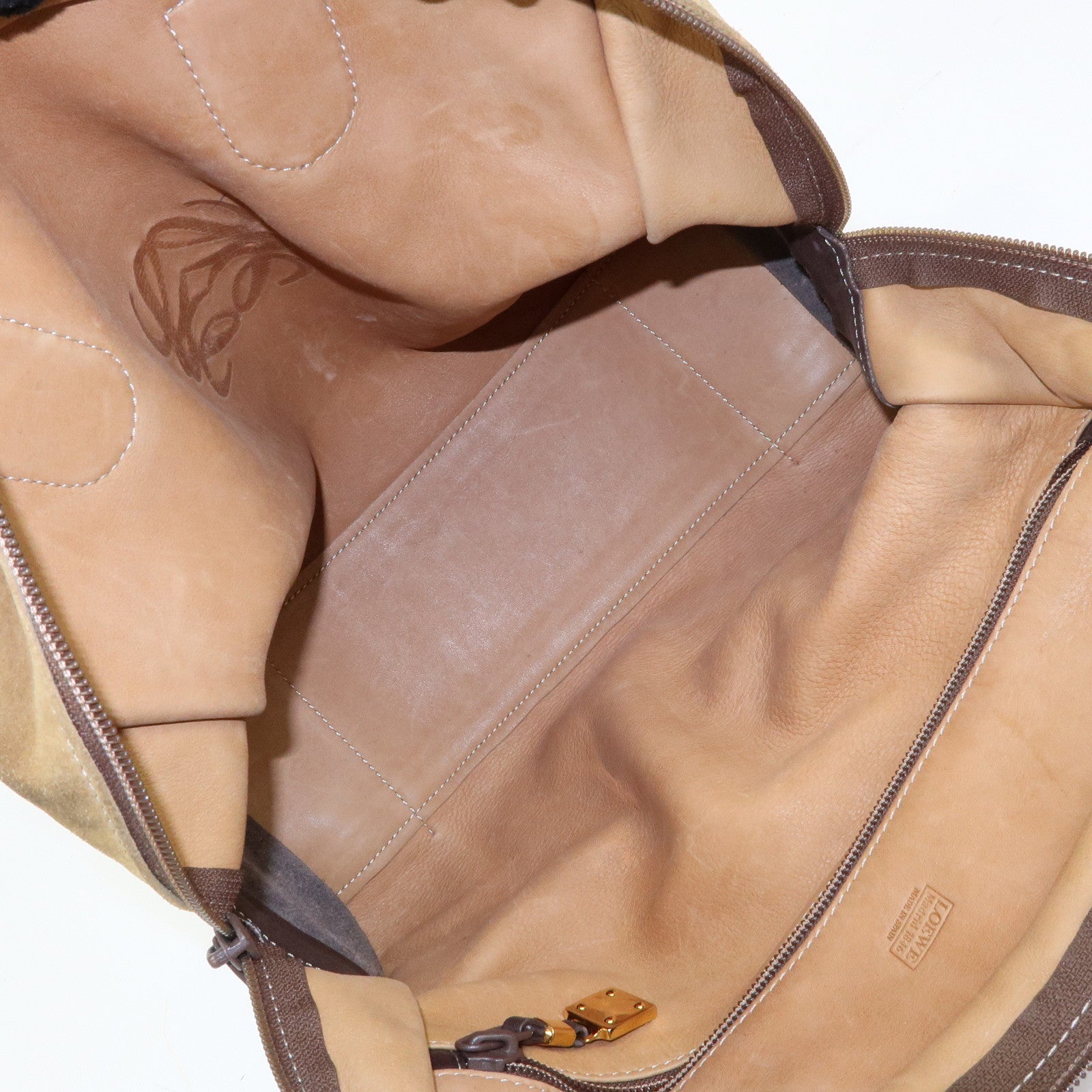 LOEWE Anagram Suede Leather Amazona 32 Hand Bag Boston Bag Brown