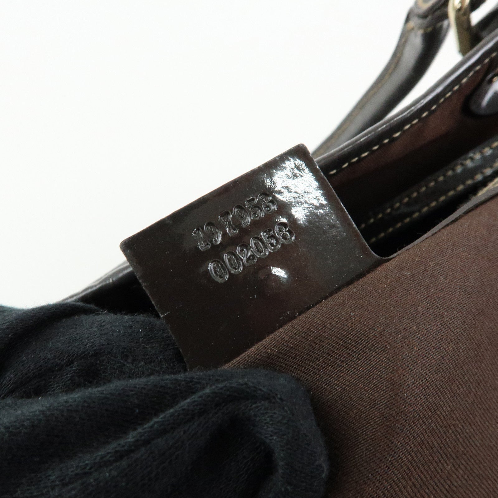 GUCCI GG Supreme Patent Leather Tote Bag Shoulder Bag Brown 197953