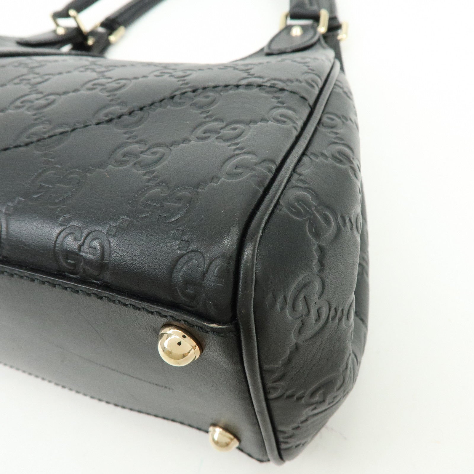 GUCCI Jackie Guccissima Leather Hand Bag Shoulder Bag Black 14819