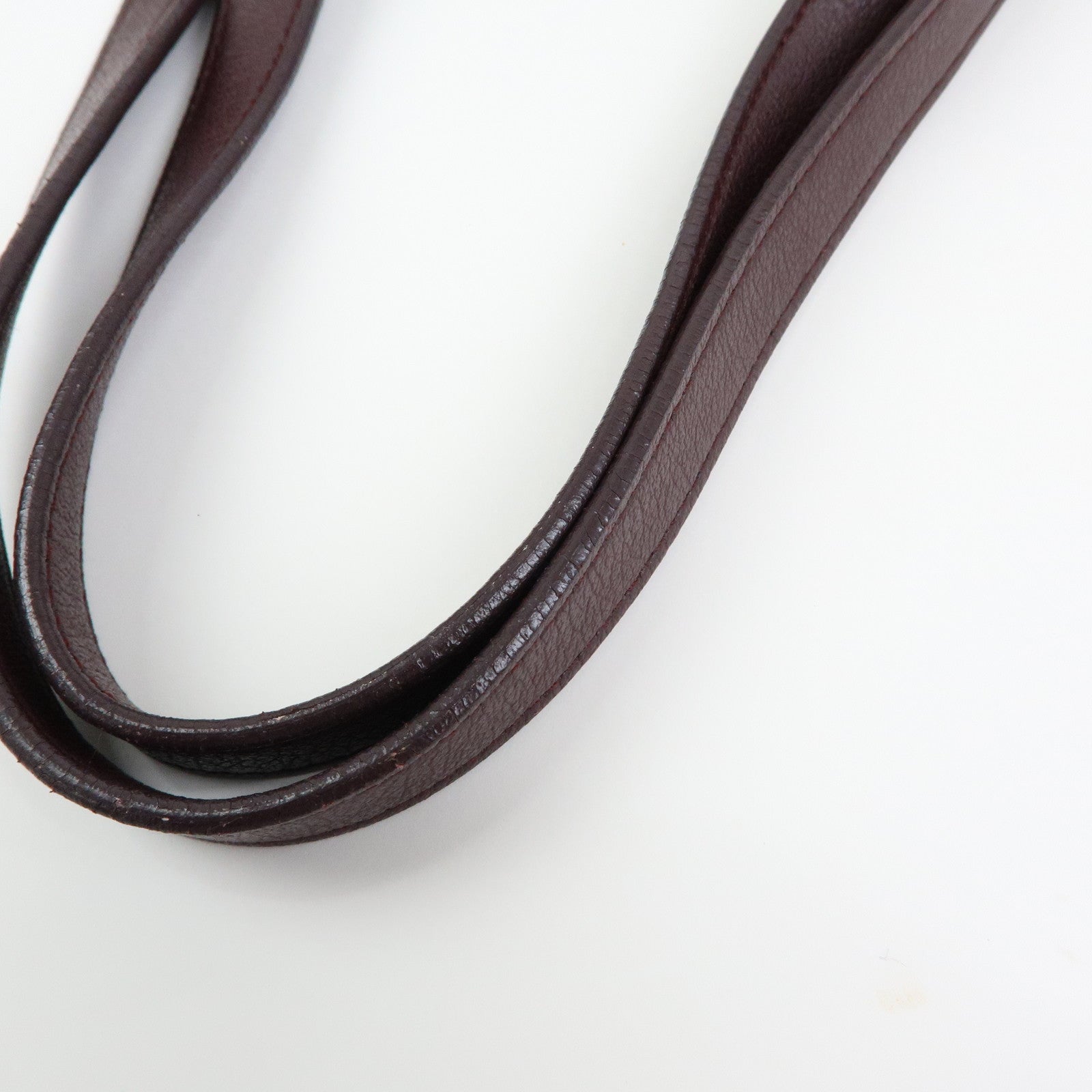 SAINT LAURENT PARIS Calf Leather Tote Shoulder Bag Bordeaux 394195