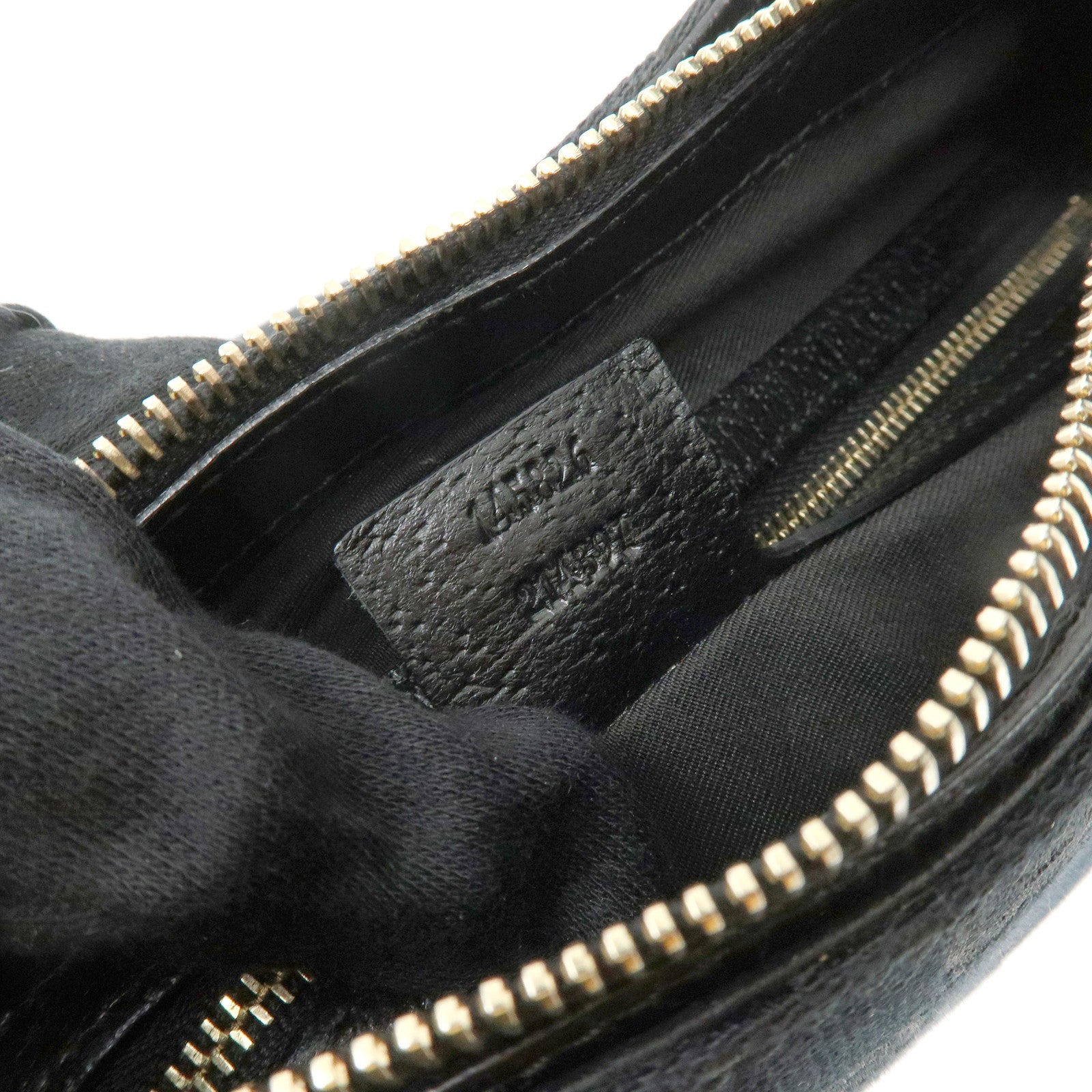 GUCCI Horsebit GG Canvas Leather Shoulder Bag Black 145826