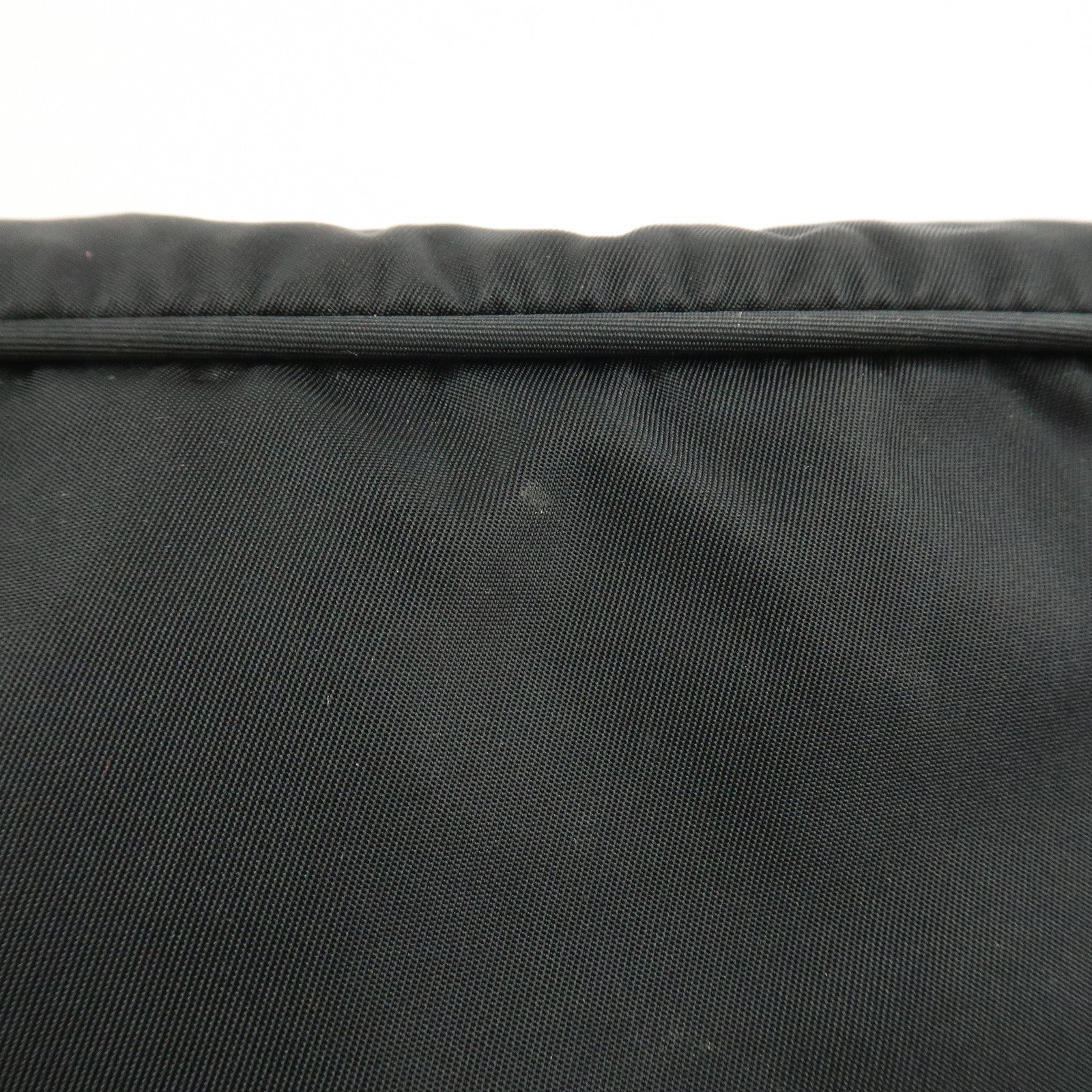 PRADA Triangle Logo Nylon Leather Shoulder Bag Hand Bag Black