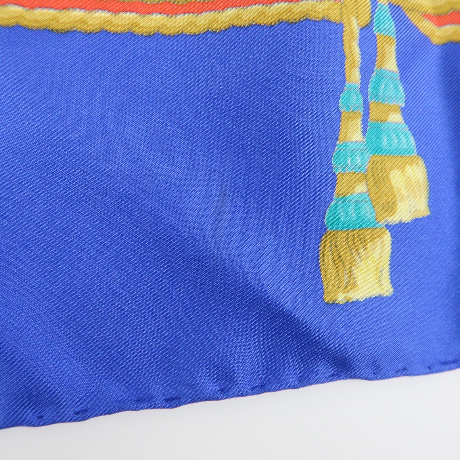 HERMES Carre 90 Silk 100% Scarf HOMMAGE A CHARLES GARNIER Blue