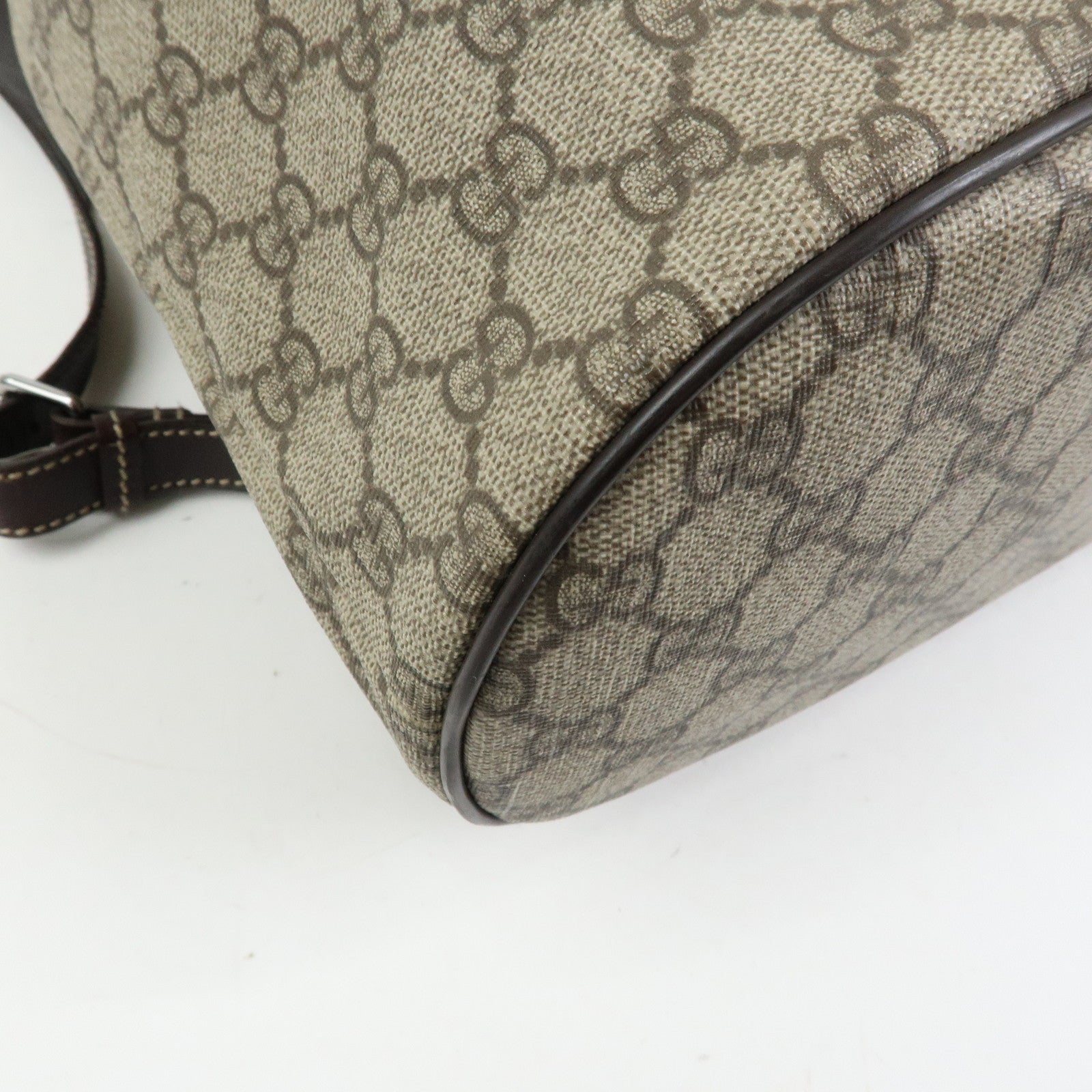GUCCI GG Supreme Leather Backpack Rucksuck Beige Brown 189745