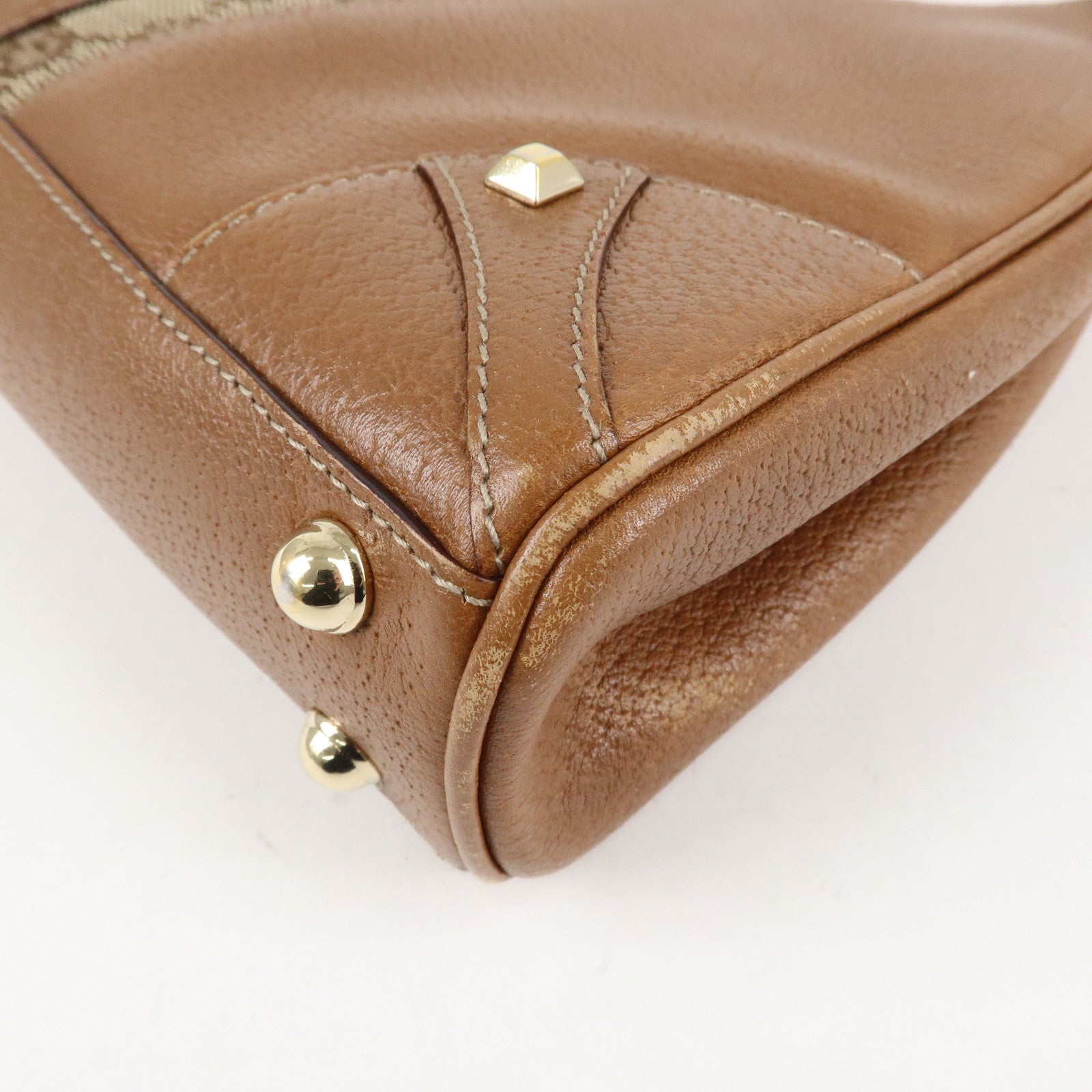 GUCCI New Jackey GG Canvas Leather Shoulder Bag Brown 124407 Used