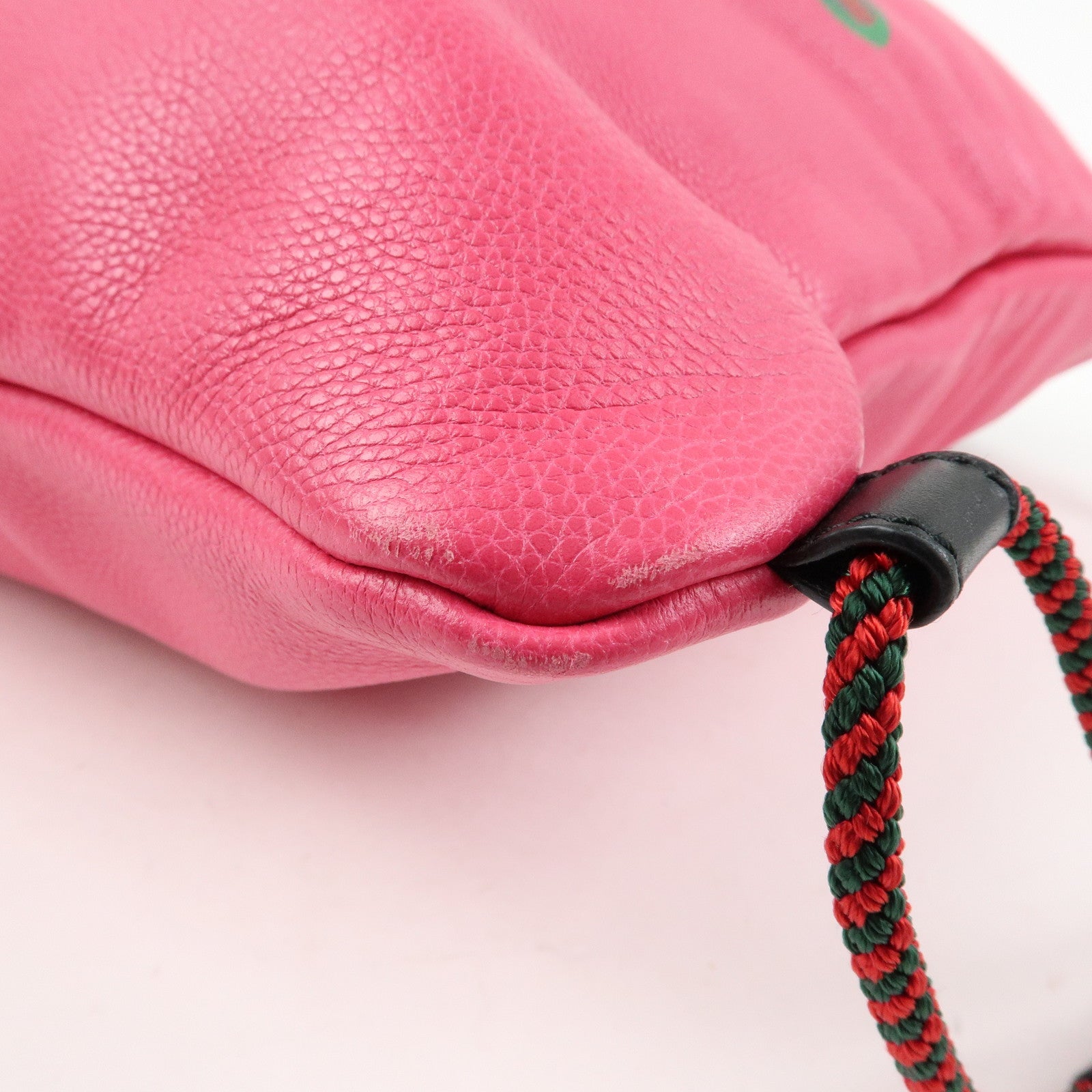GUCCI Sherry Vintage Logo Leather Backpack Pink 516639