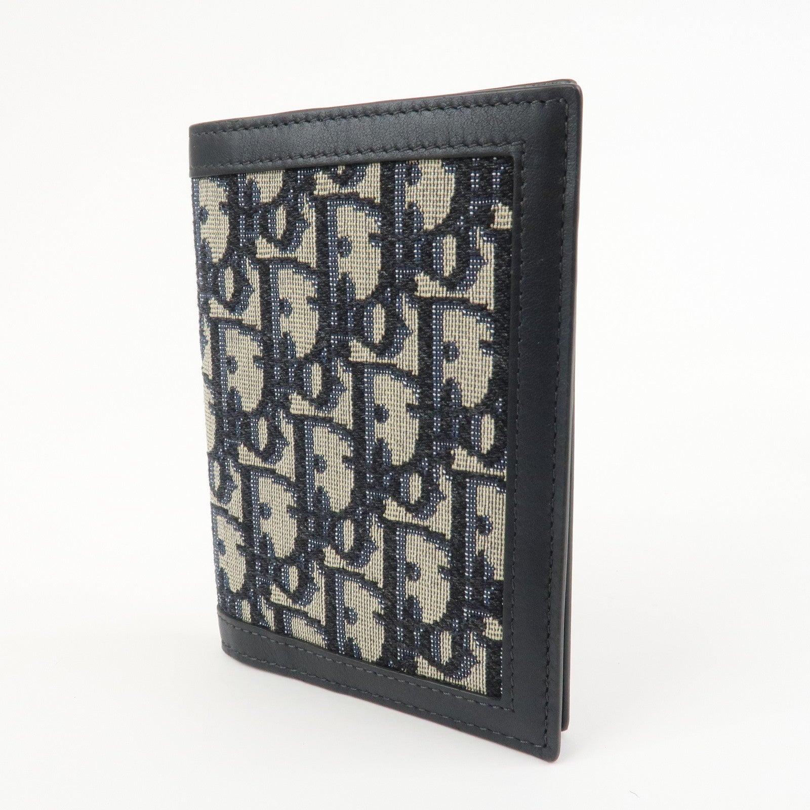 Christian Dior Trotter Jacquard Canvas Leather Card Passport Case